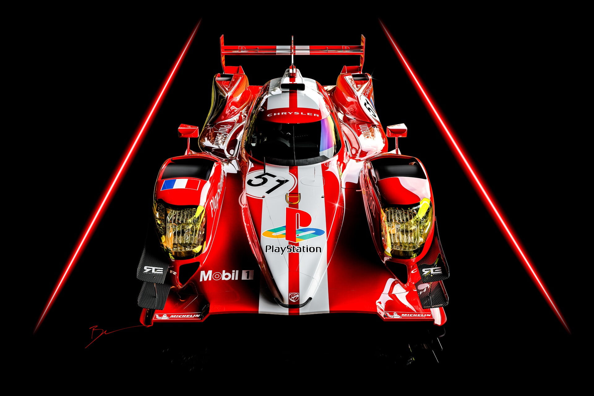 Beretta, Motorsport, 24 H, Dodge Viper, W Motors, Game Art, LMP2, V I P E R L M P 2, by Benoit Fraylon, Illustration, Lemans24, Benoit Fraylon, 1080P, HD Wallpaper