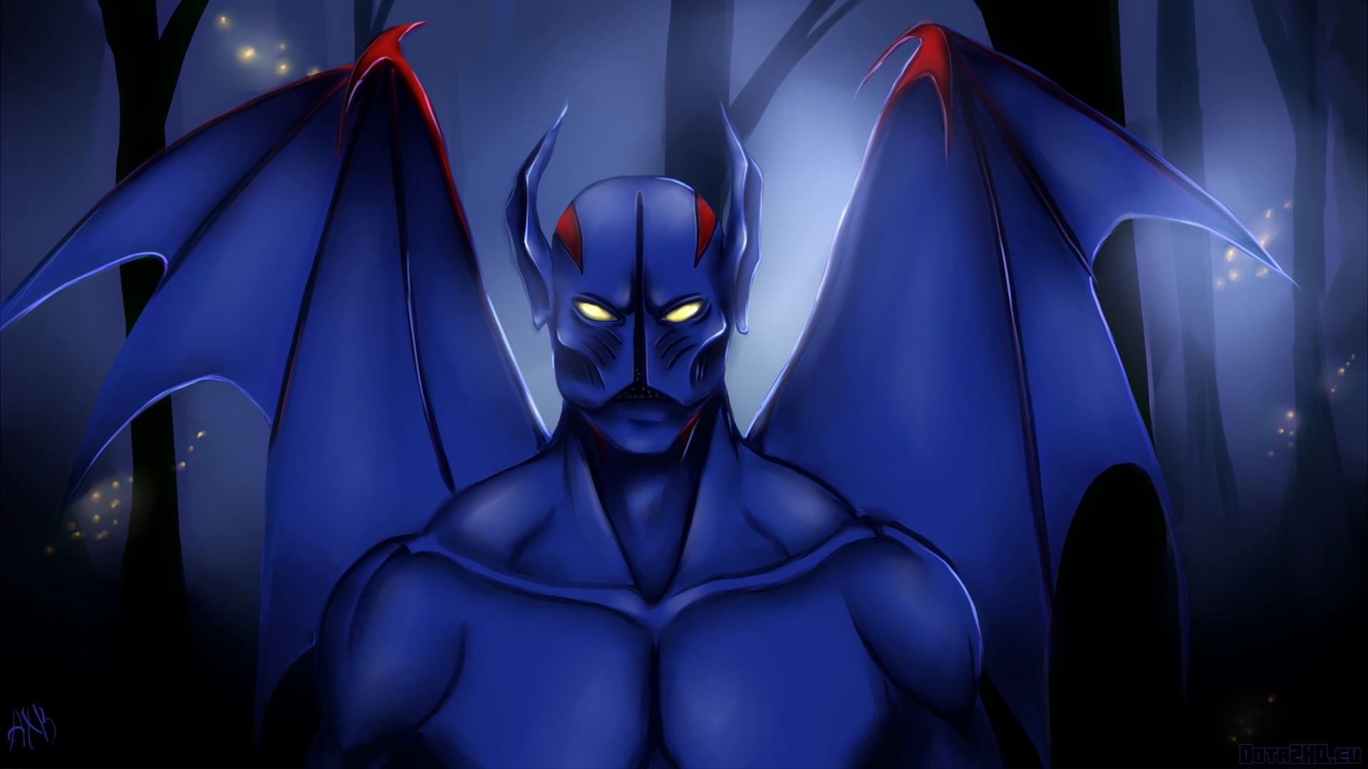 one person, winged, illustration, front view, alien, purple, night, abstract, spooky, night stalker, bizarre, dark, illuminated, three-dimensional Shape, HD Wallpaper