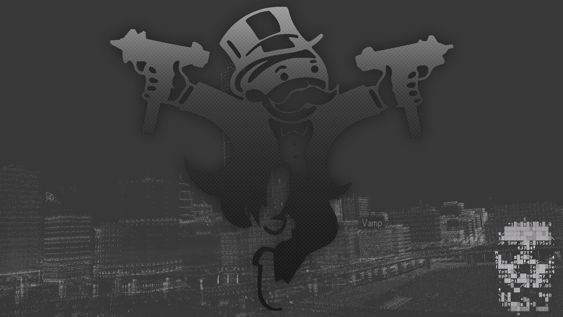 gun monopoly hacking dedsec monochrome, 1080P, HD Wallpaper