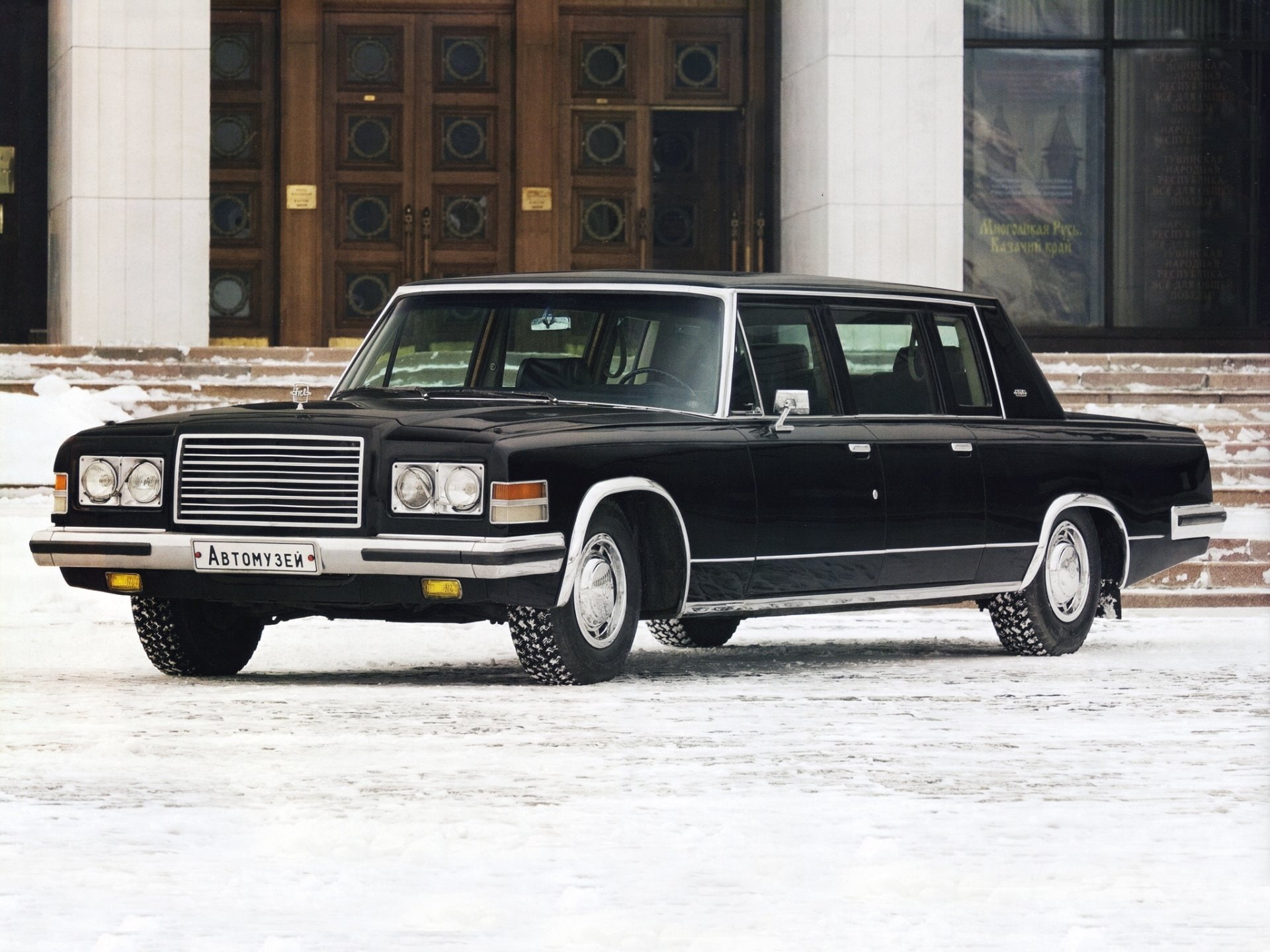 1080P, Car, Snow, Limousine, Luxury Car, Black Car, Vehicles, ZIL-41047, HD Wallpaper