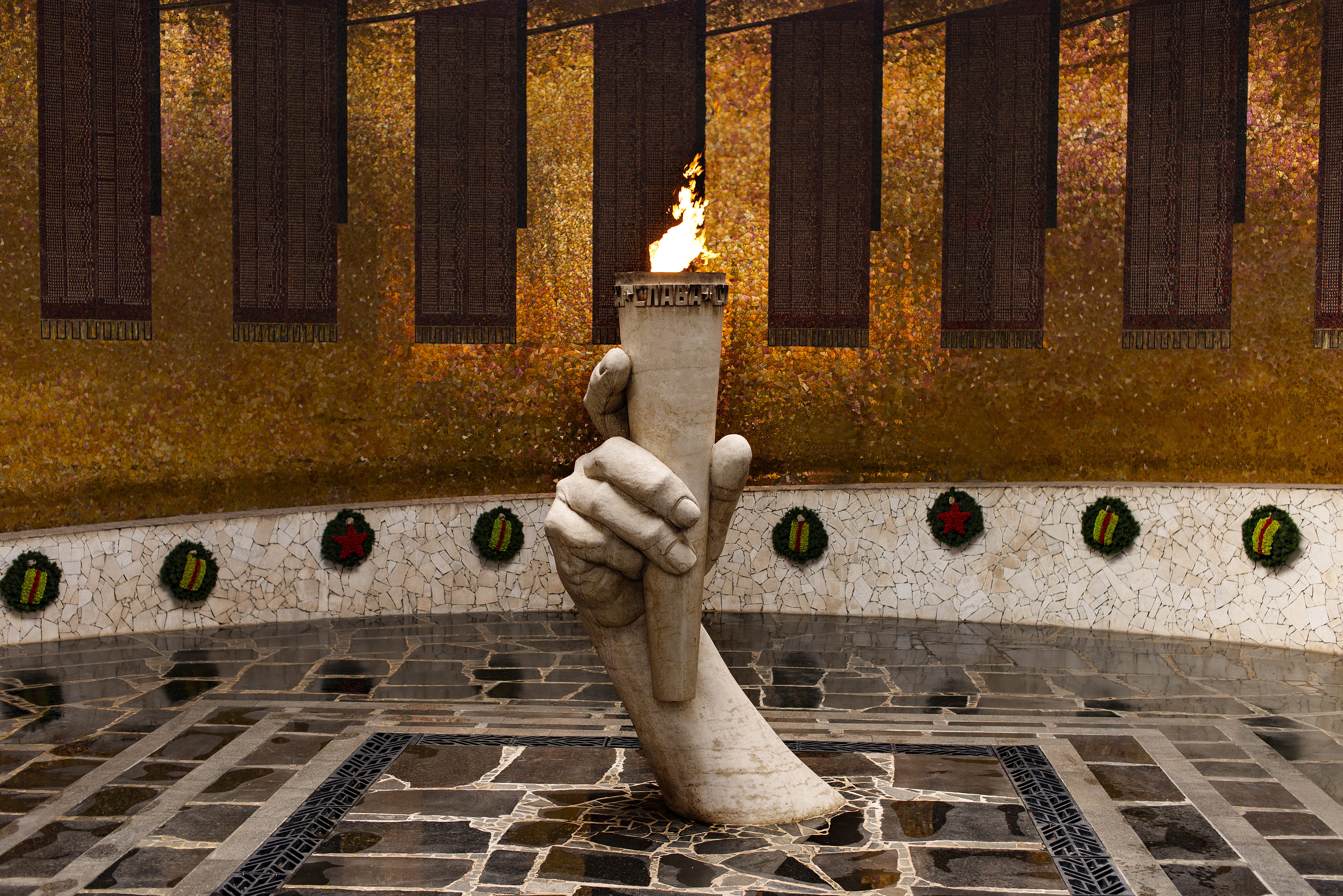 belief, wall - building feature, outdoors, the eternal flame, art and craft, nature, wall, human representation, architecture, religion, day, volgograd, HD Wallpaper