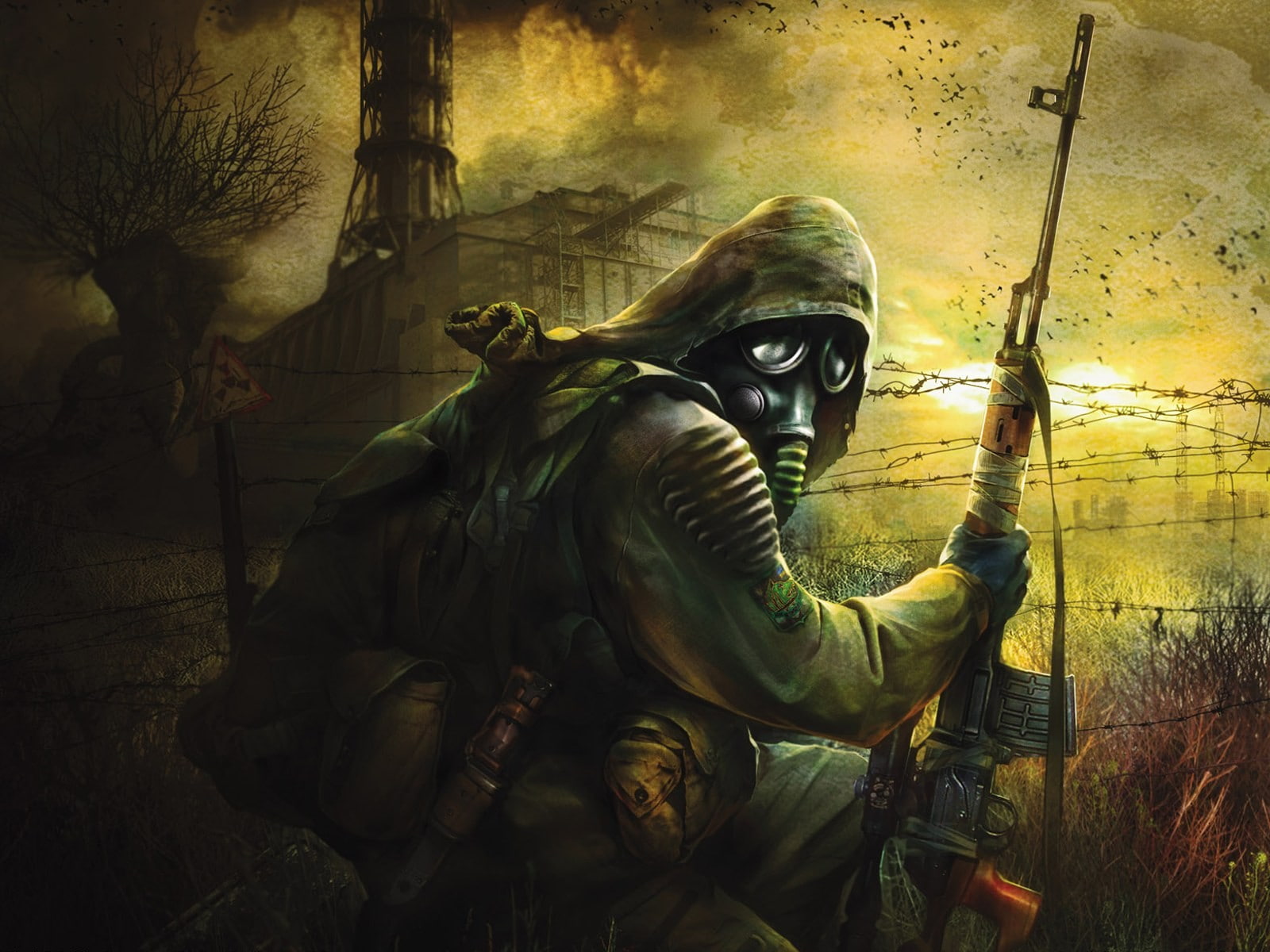 mask, statue, weapon, sculpture, built structure, day, 720P, apocalyptic, video games, representation, architecture, people, S.T.A.L.K.E.R., the past, HD Wallpaper