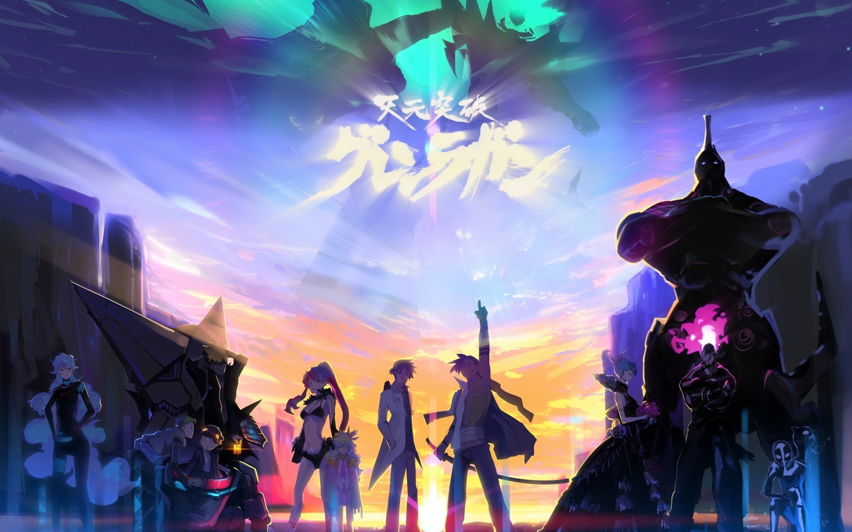 Tengen Toppa Gurren Lagann, Littner Yoko, Simon, Kamina, 720P, Teppelin Nia, Littner Leeron, Lordgenome, anime, HD Wallpaper