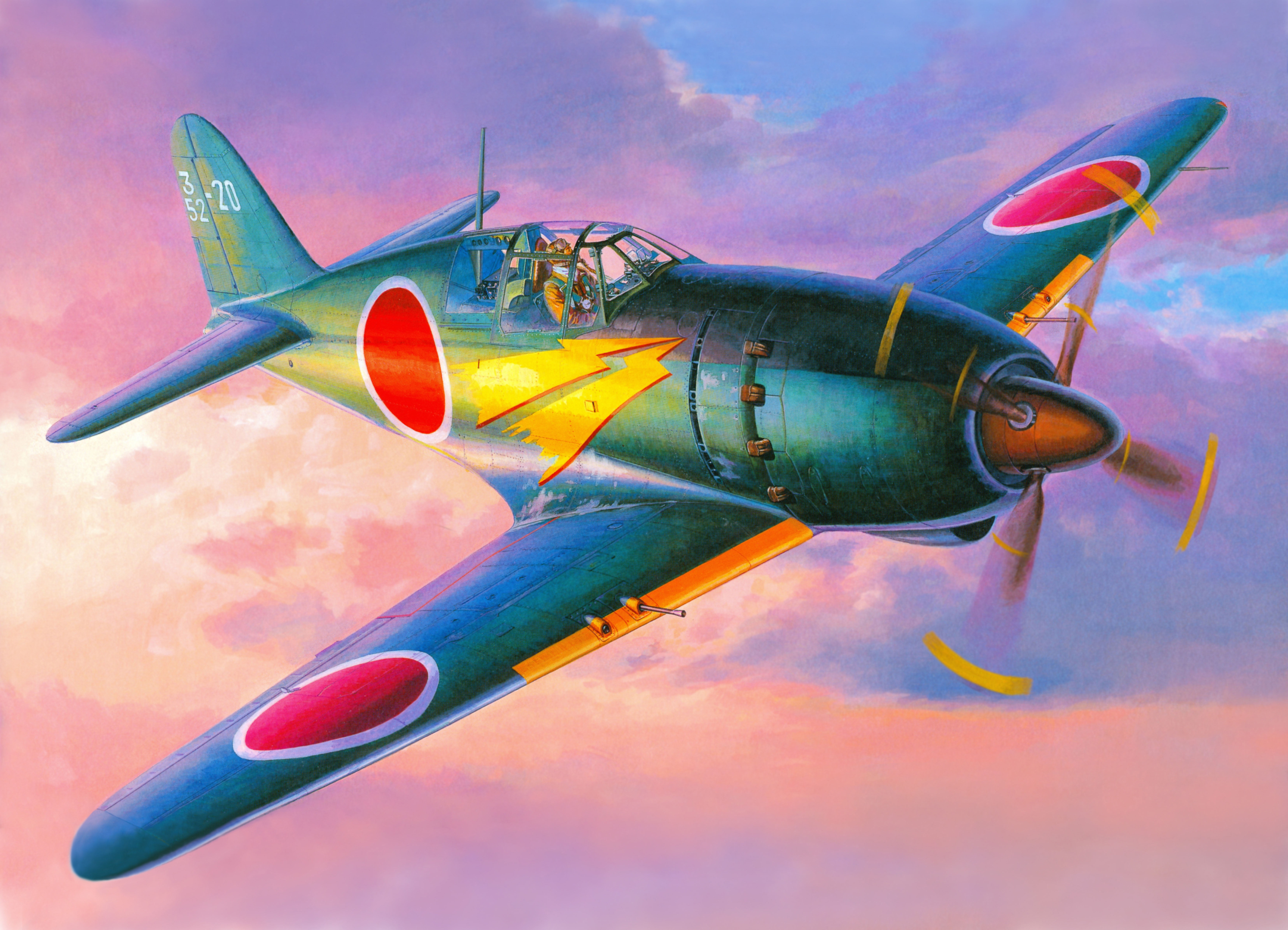 the sky, multi colored, military, Mitsubishi, nature, sky, yellow, digital, excitement, transportation, air vehicle, aerospace industry, fighter-interceptor, HD Wallpaper