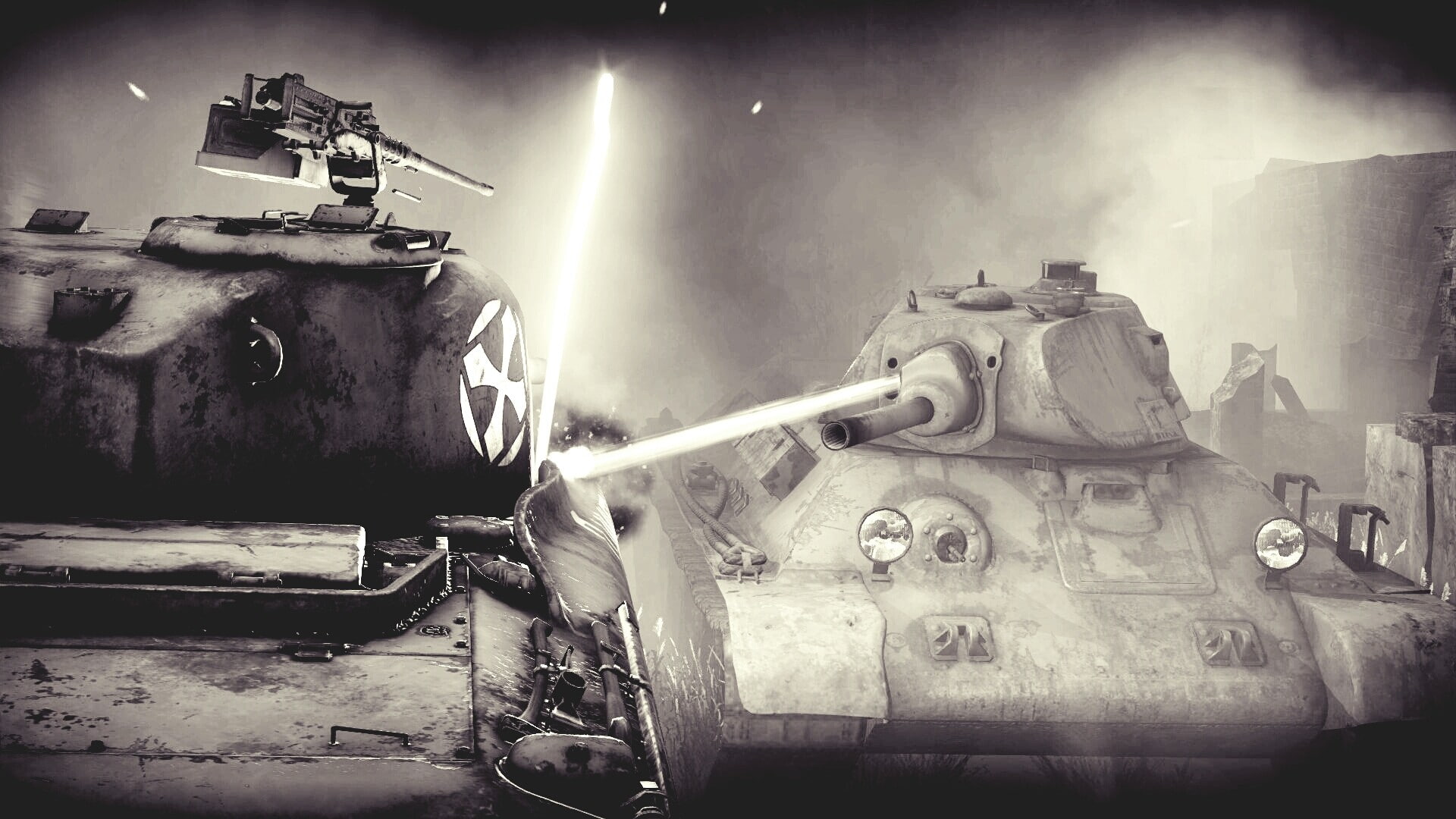 military, T-34, mode of transportation, outdoors, fighting, armed forces, old, machinery, transportation, smoke - physical structure, metal, 1080P, nature, HD Wallpaper