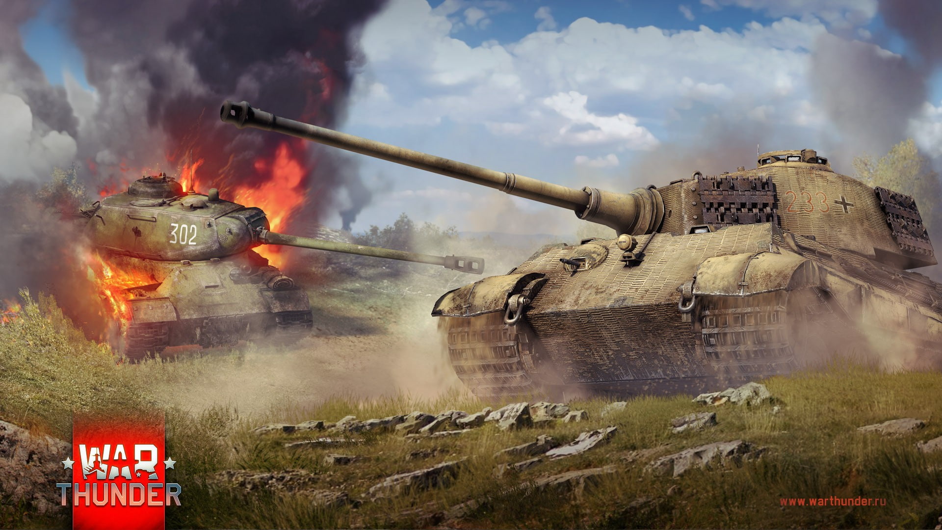 1080P, Tiger II, video games, War Thunder, Gaijin Entertainment, tank, IS-2, HD Wallpaper