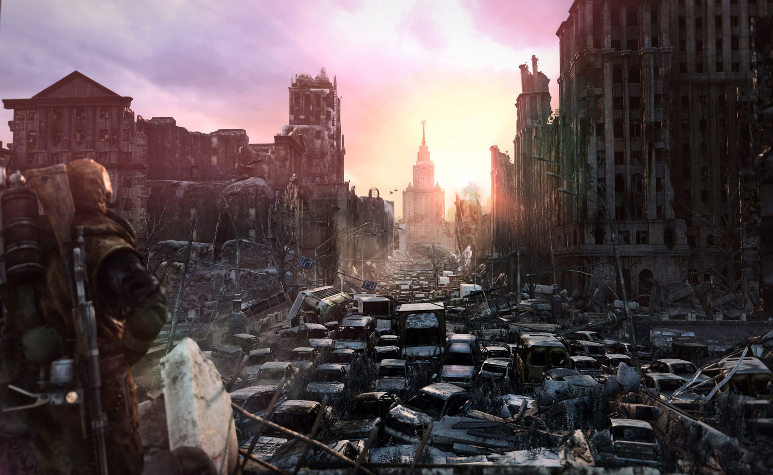 architecture, skyscraper, Last, Light, religion, place of worship, travel destinations, built structure, gray, cityscape, Other Games, city, buildings, HD Wallpaper