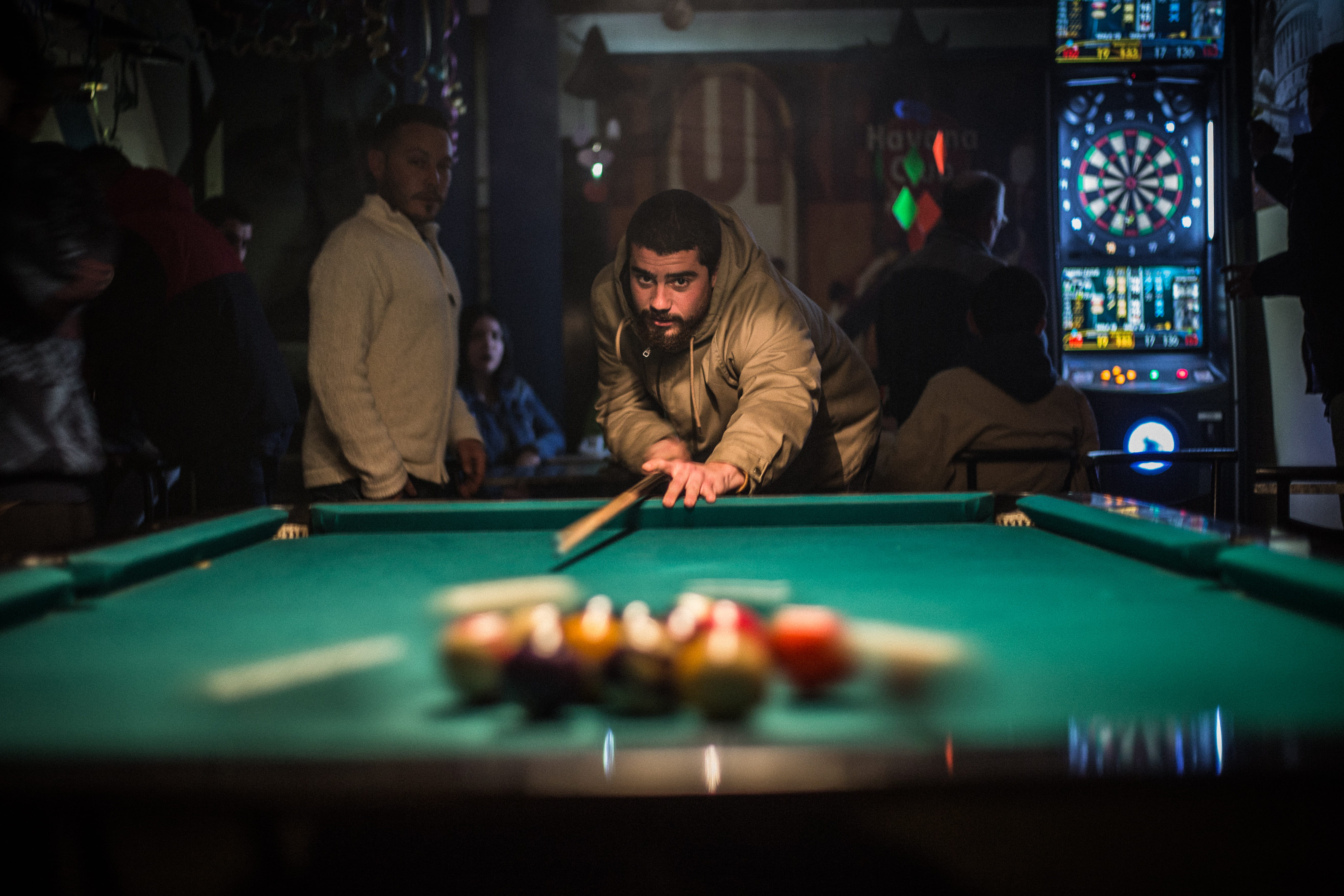 sport, adult, nightlife, young adult, leisure Games, concentration, pool, pub, table, men, fun, leather, women, pool Game, aiming, pool Table, game, snooker, HD Wallpaper