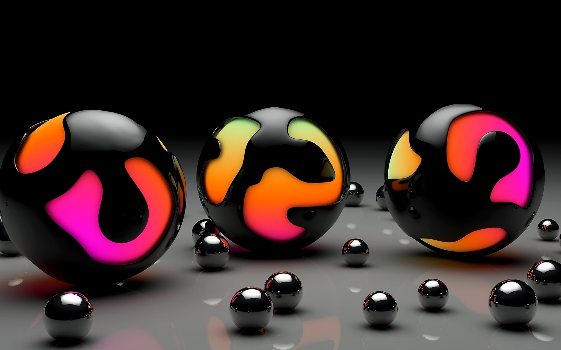 balls, marbles, d, 1080P, colorful, 3d, HD Wallpaper