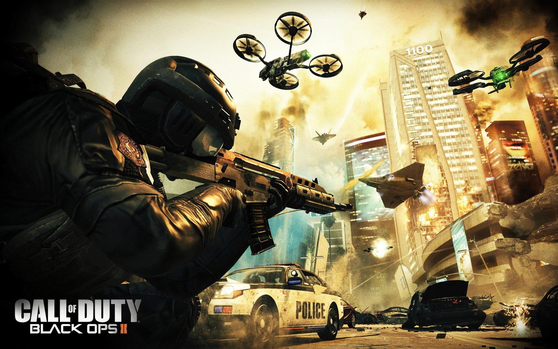 soldier, cod, 1080P, black, drone, video games, ops, rifle, call, hd, duty, HD Wallpaper