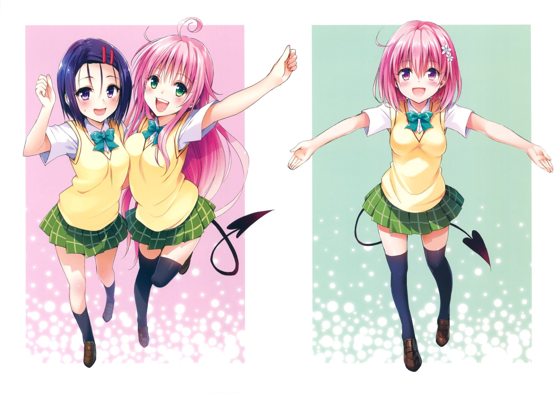 To Love-Ru, Long Hair, Pink Eyes, Hairpin, Tail, 1080P, Girl, Haruna Sairenji, Purple Hair, Pink Hair, Anime, Lala Satalin Deviluke, To Love-Ru: Darkness, HD Wallpaper