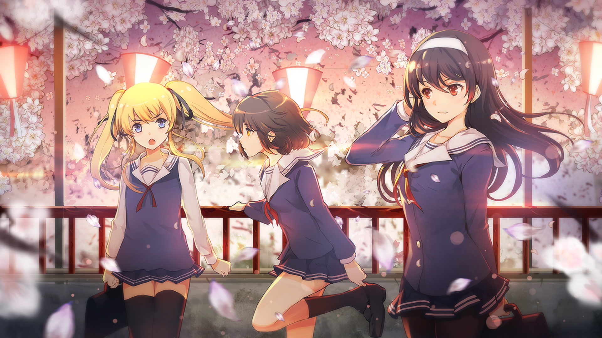 Utaha Kasumigaoka, Red Eyes, Saekano: How to Raise a Boring Girlfriend, 1080P, Skirt, Blonde, Girl, Eriri Spencer Sawamura, Brown Hair, Twintails, Smile, HD Wallpaper
