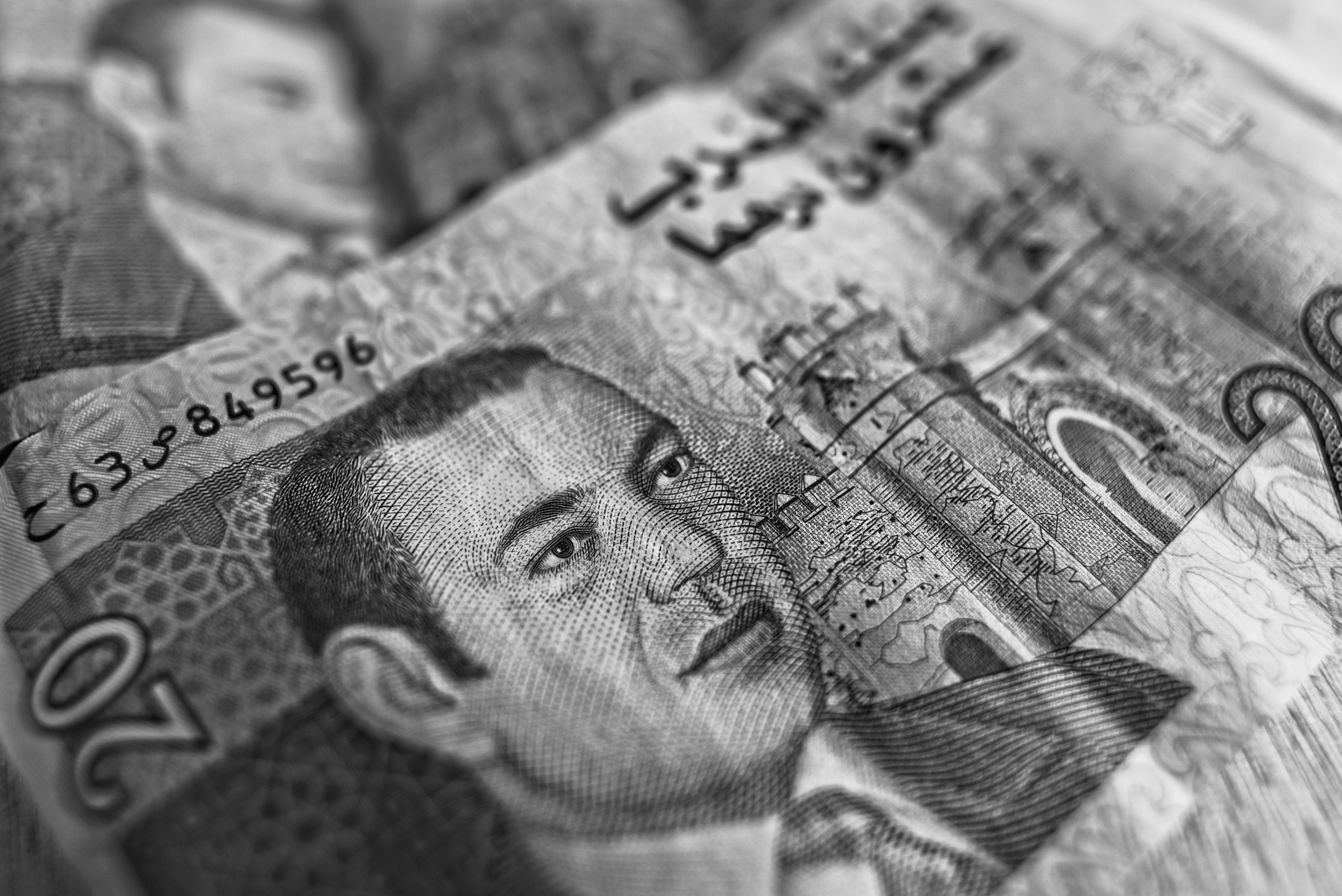paper, no people, photo, money, business finance and industry, close, banknote, finance, currency, paper currency, text, backgrounds, arabic, 20 dirham, HD Wallpaper