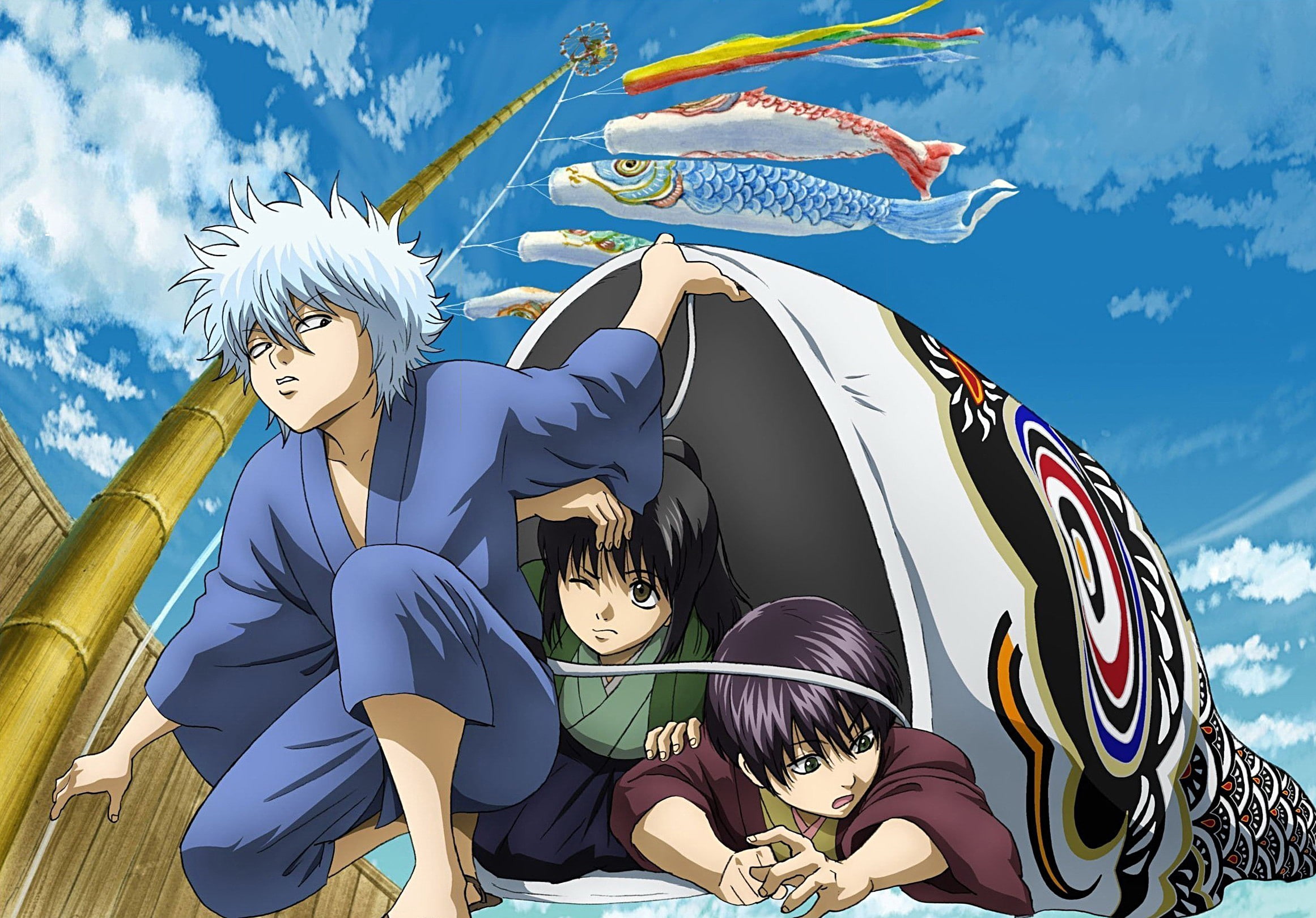 Katsura Kotarou, 1080P, Sakata Gintoki, anime, Gintama, HD Wallpaper