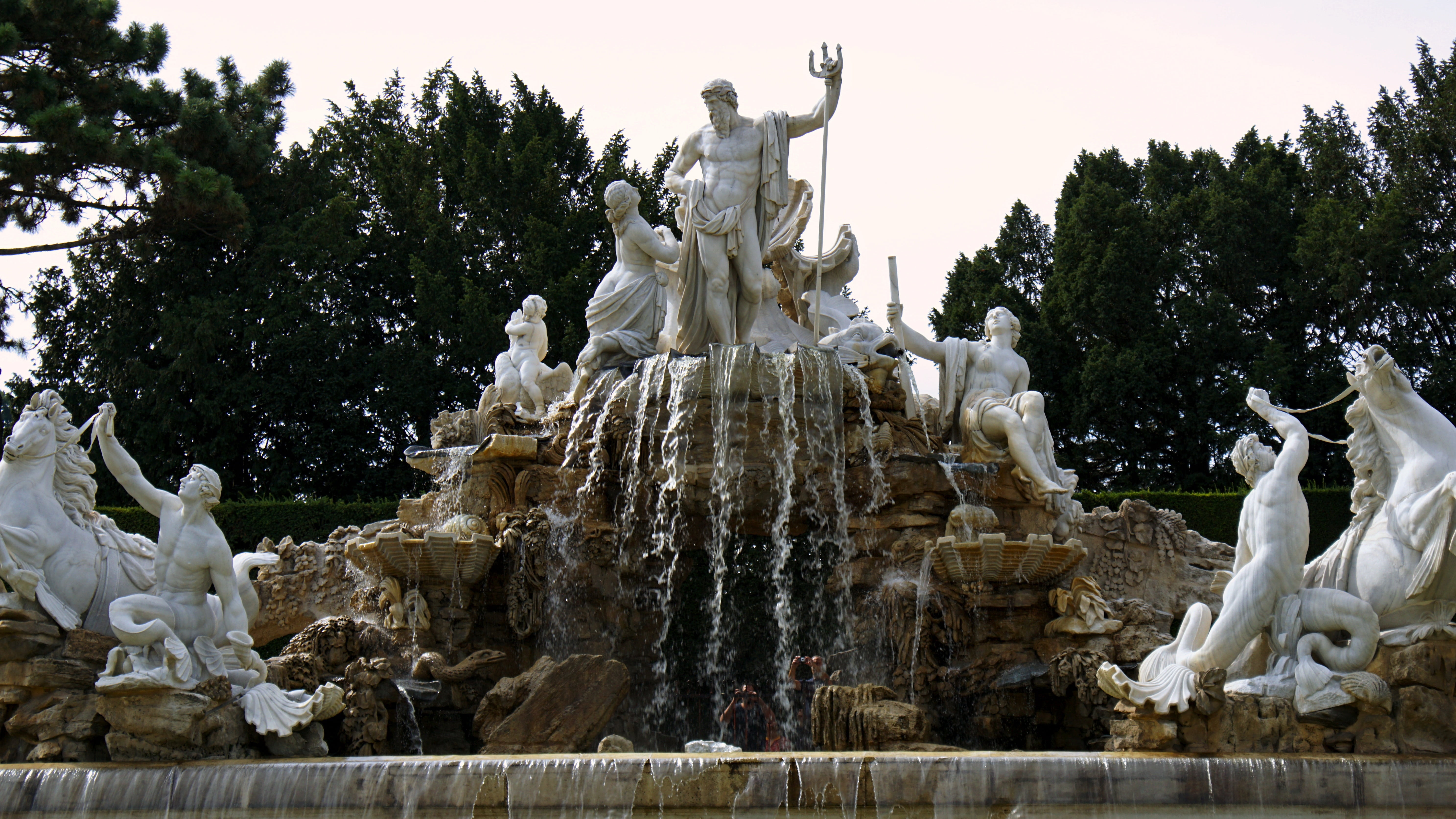 craft, travel destinations, schoenbrunn neptunbrunnen, fountain, architecture, historically, daytime, creativity, castle, schönbrunn palace, sissy, schönbrunn, HD Wallpaper