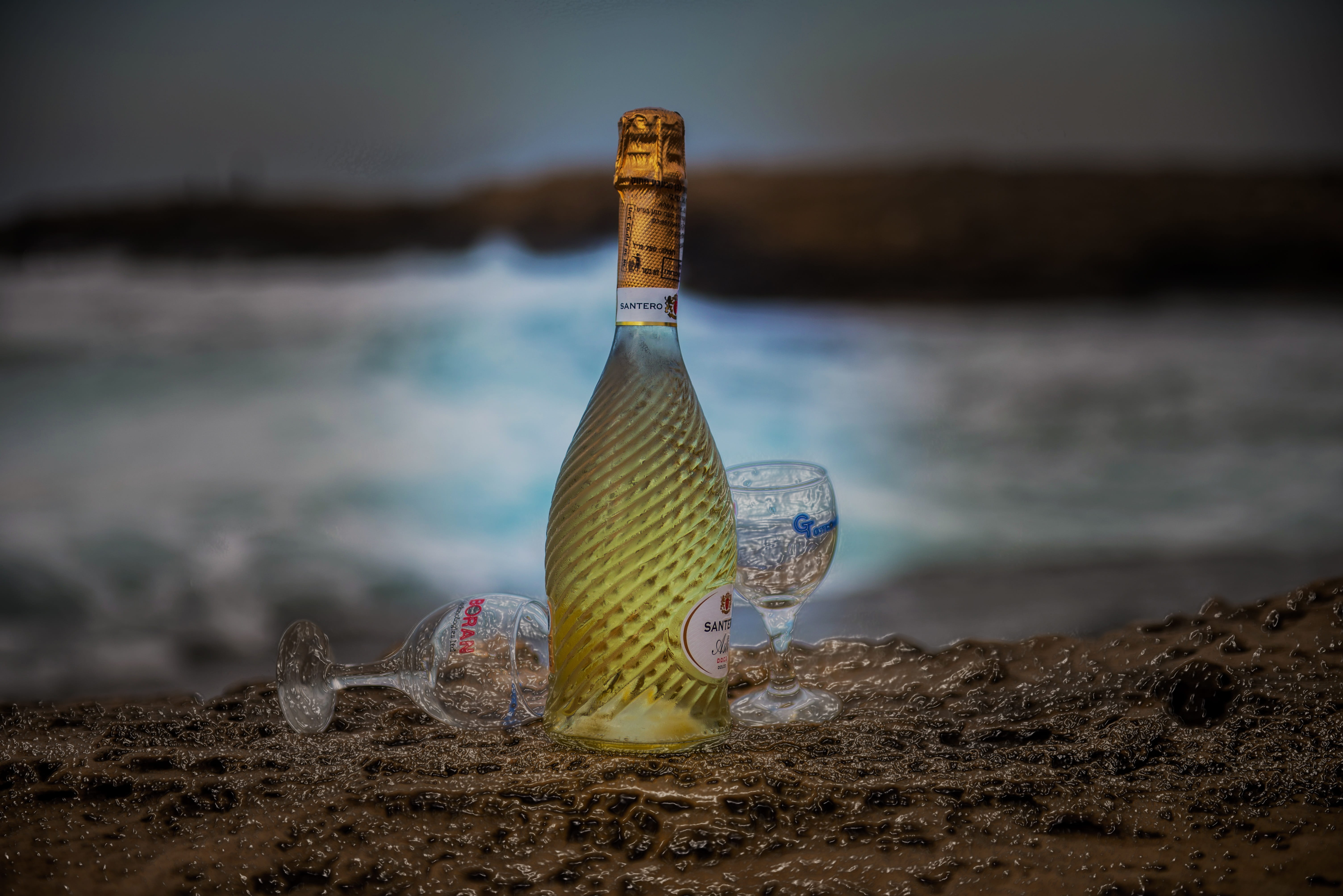 sky, Sea, water, outdoors, beach, motion, Life Goes On, sand, close-up, beauty in nature, Wine, nature, food and drink, still life, no people, day, container, HD Wallpaper