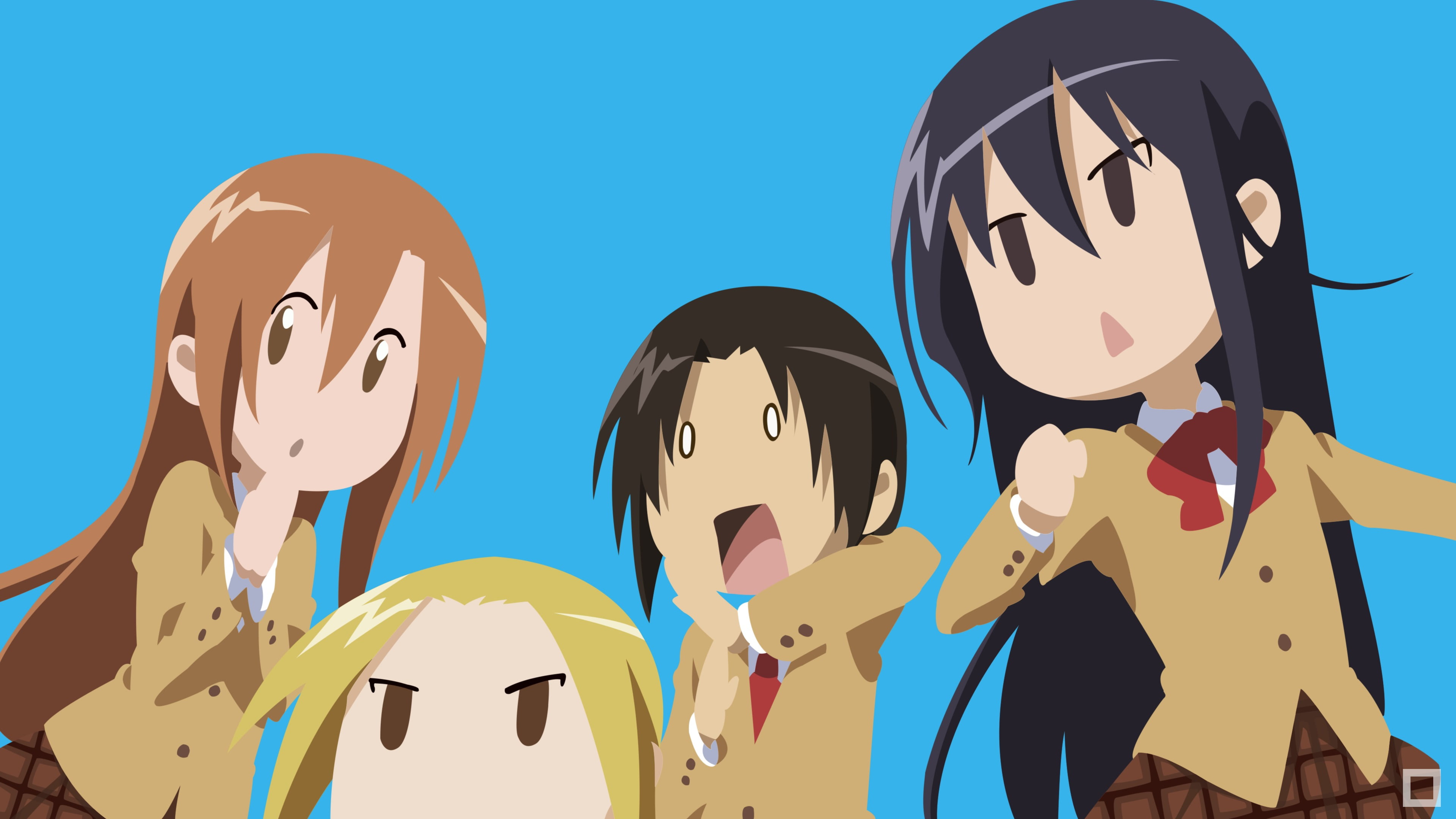 fun, representation, Shichijō Aria, blue, sky, sunlight, day, Amakusa Shino, circle, sunny, Seitokai Yakuindomo, 4K, Tsuda Takatoshi, clear sky, human representation, HD Wallpaper