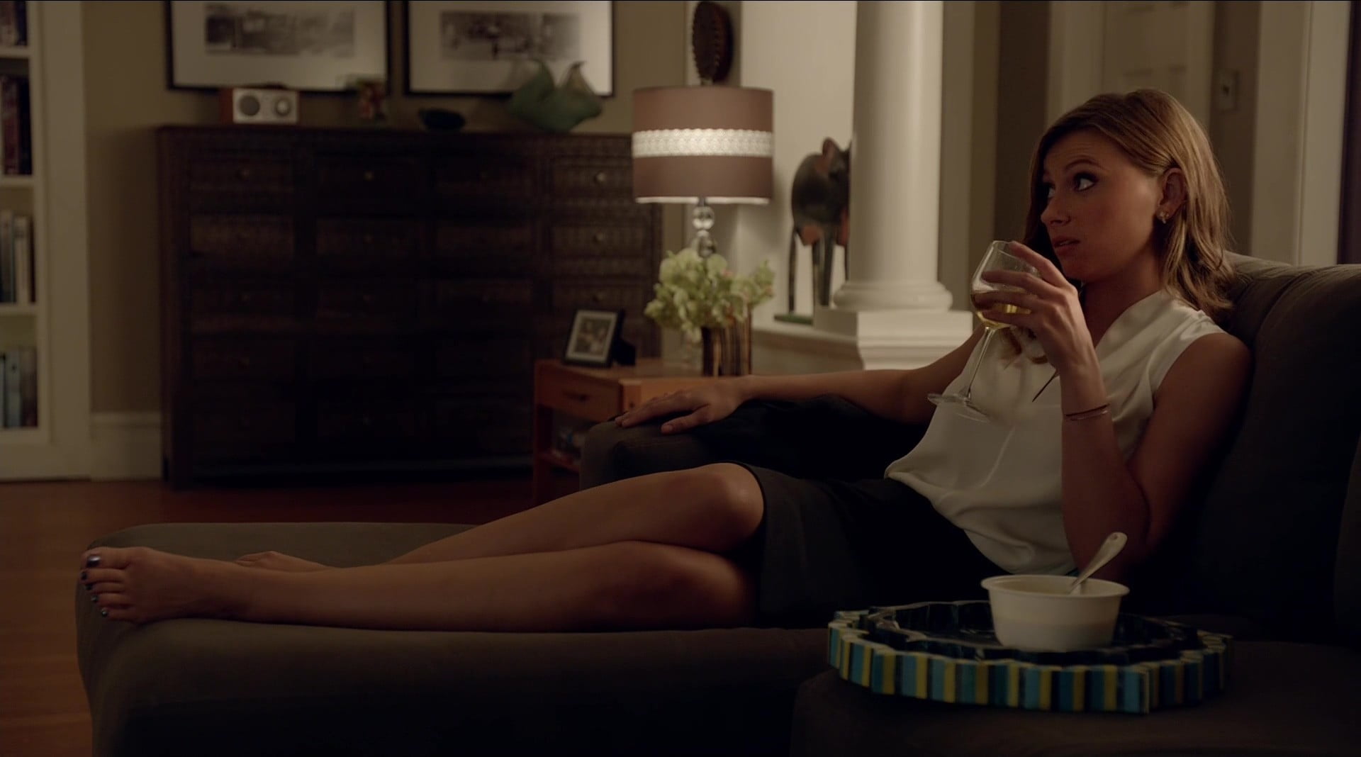 refreshment, sitting, coffee cup, relaxation, contemplation, young women, 1080P, indoors, drink, young adult, Alyson Michalka, brunette, beauty, adult, HD Wallpaper