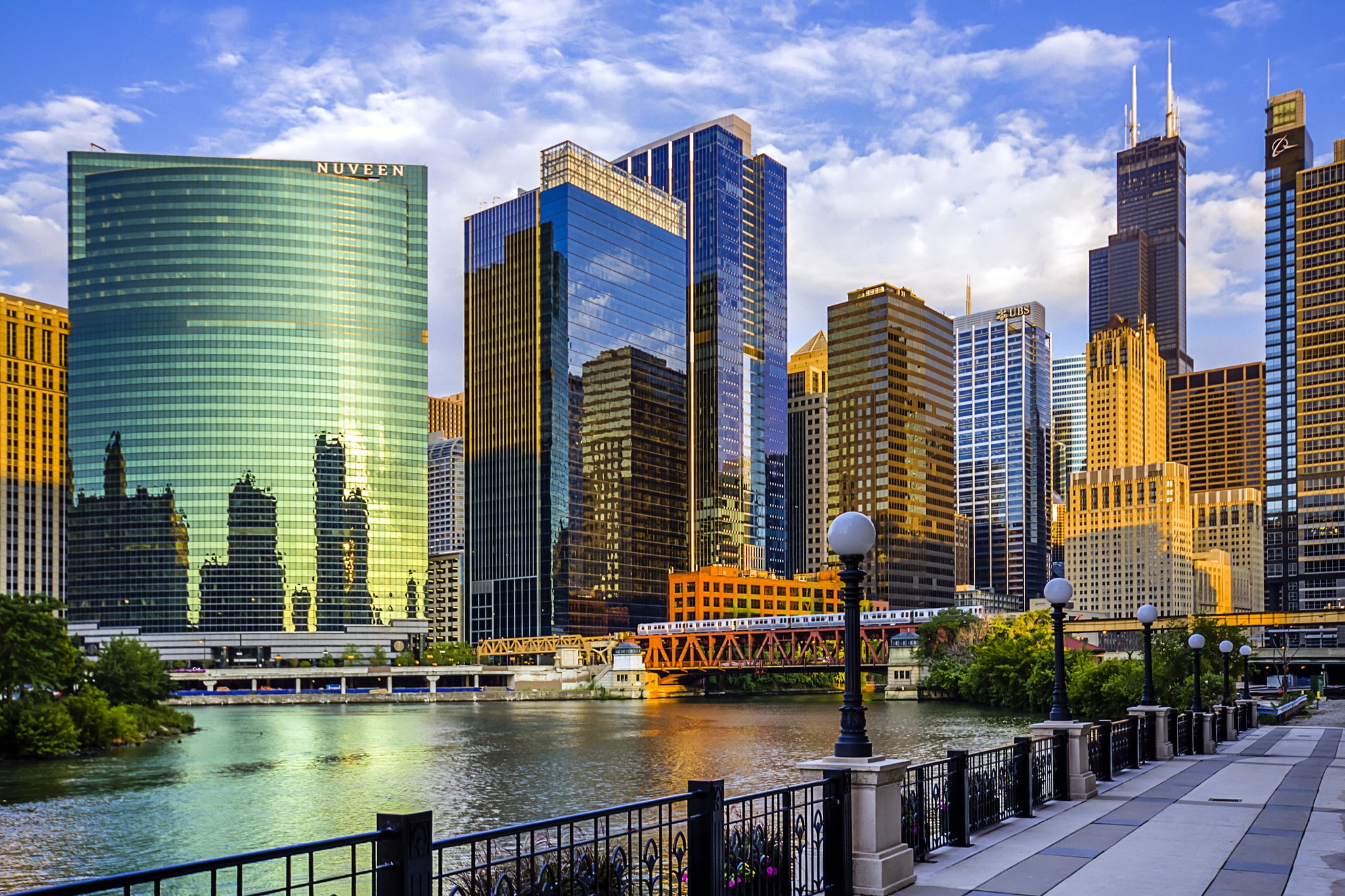 bridge, city, river, 1080P, Chicago, USA, Illinois, HD Wallpaper