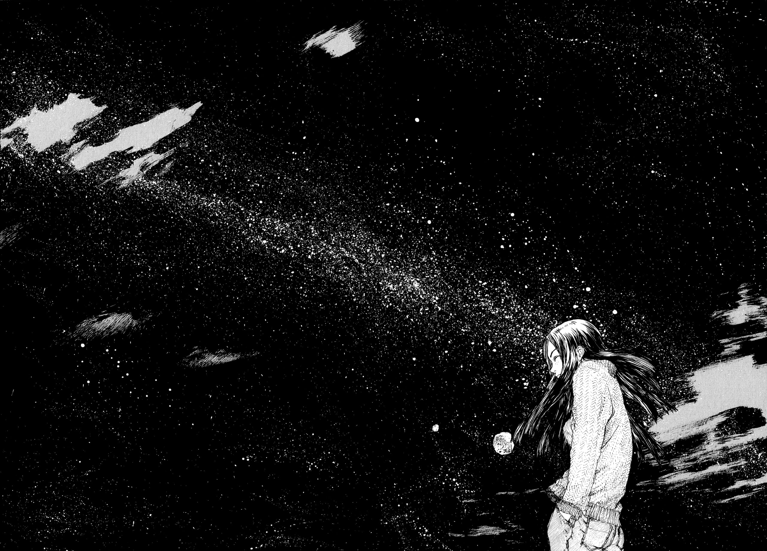 real people, lifestyles, child, tree, hairstyle, manga, one person, standing, motion, side view, hair, anime girls, stars, anime, growth, monochrome, leisure activity, HD Wallpaper
