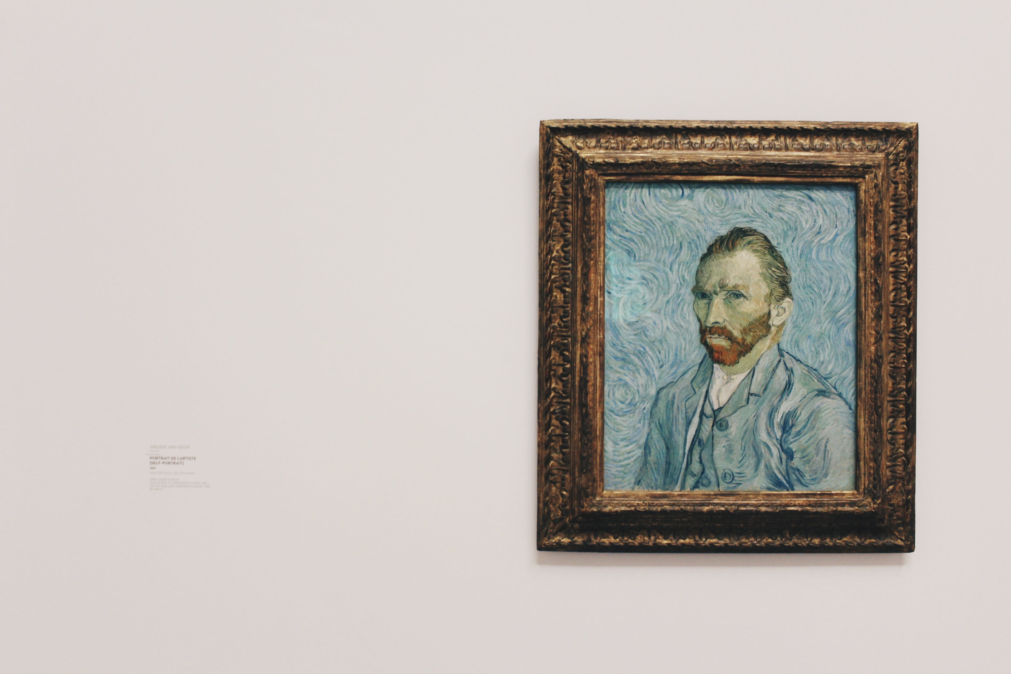 vincent, wall, architecture, sculpture, self, frame, van, close-up, paint, history, human representation, portrait, gogh, craft, picture frame, painting, HD Wallpaper