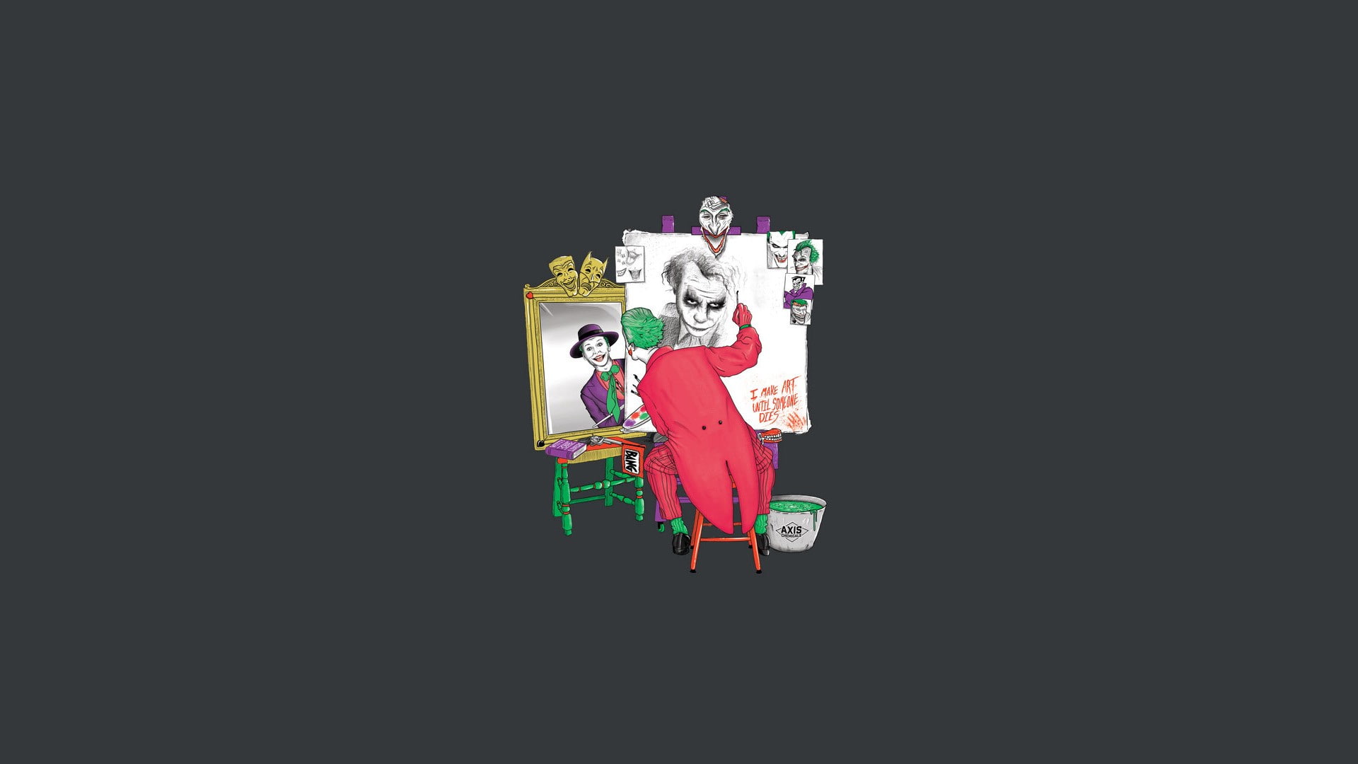 1080P, triple self portrait, Joker, HD Wallpaper