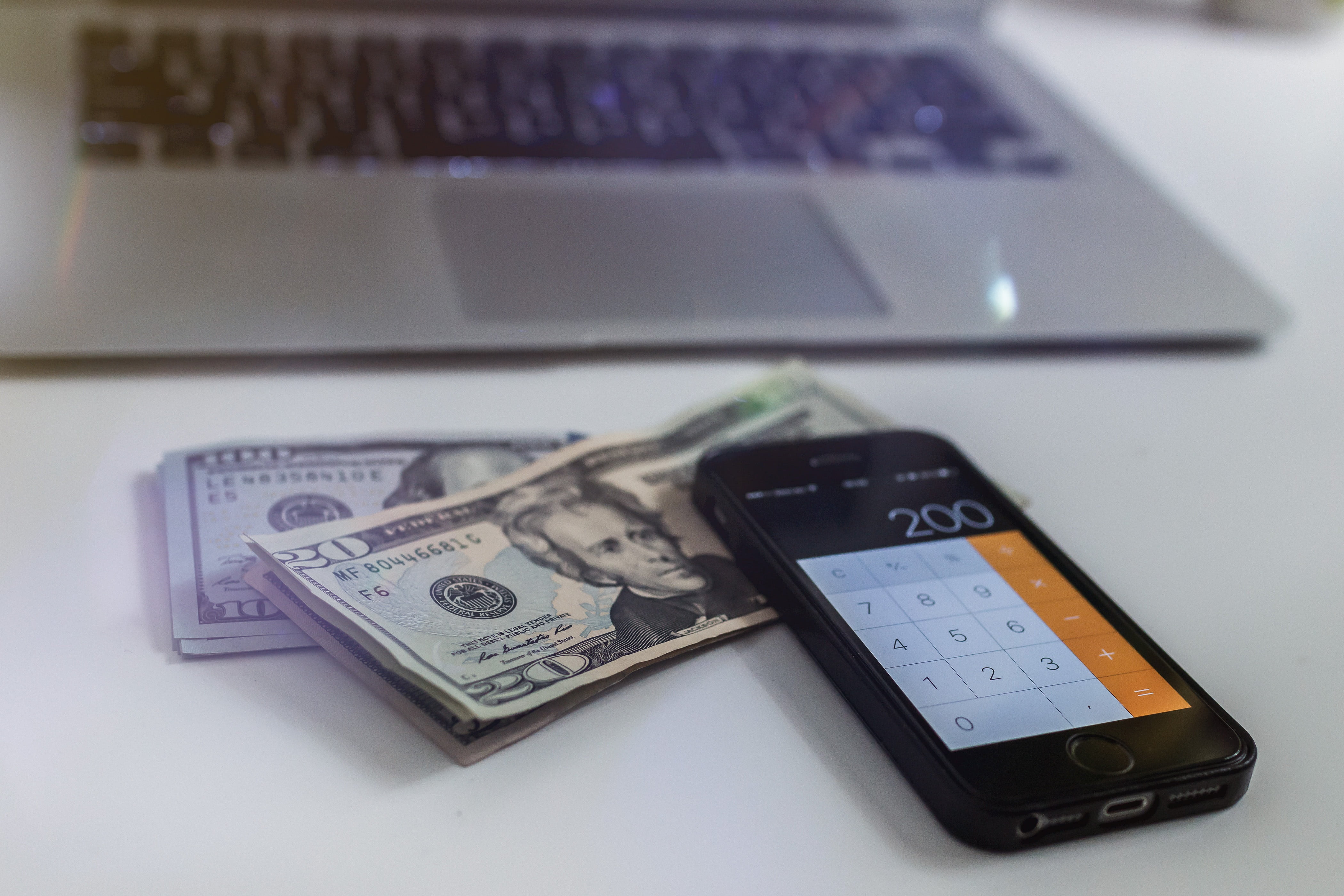 cash, calculator, economy, laptop, indoors, currency, s, no people, paper currency, internet, connection, desk, earn, black, finance, shopping, bank, dollar, HD Wallpaper