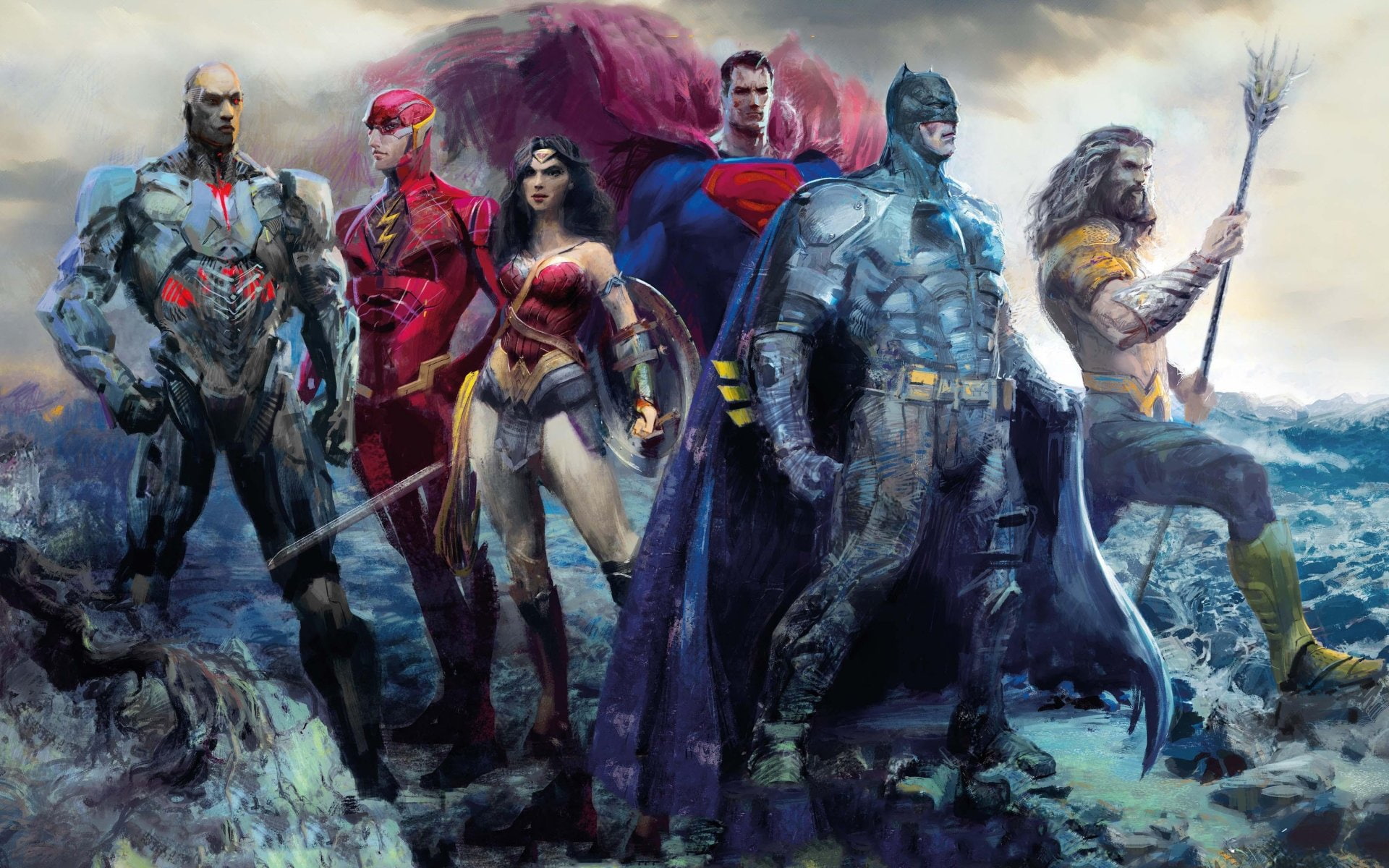 motion, Cyborg (DC Comics), Superman, 1080P, Justice League (2017), Batman, DC Comics, Movie, adult, full length, Aquaman, front view, mid adult, mid adult women, HD Wallpaper