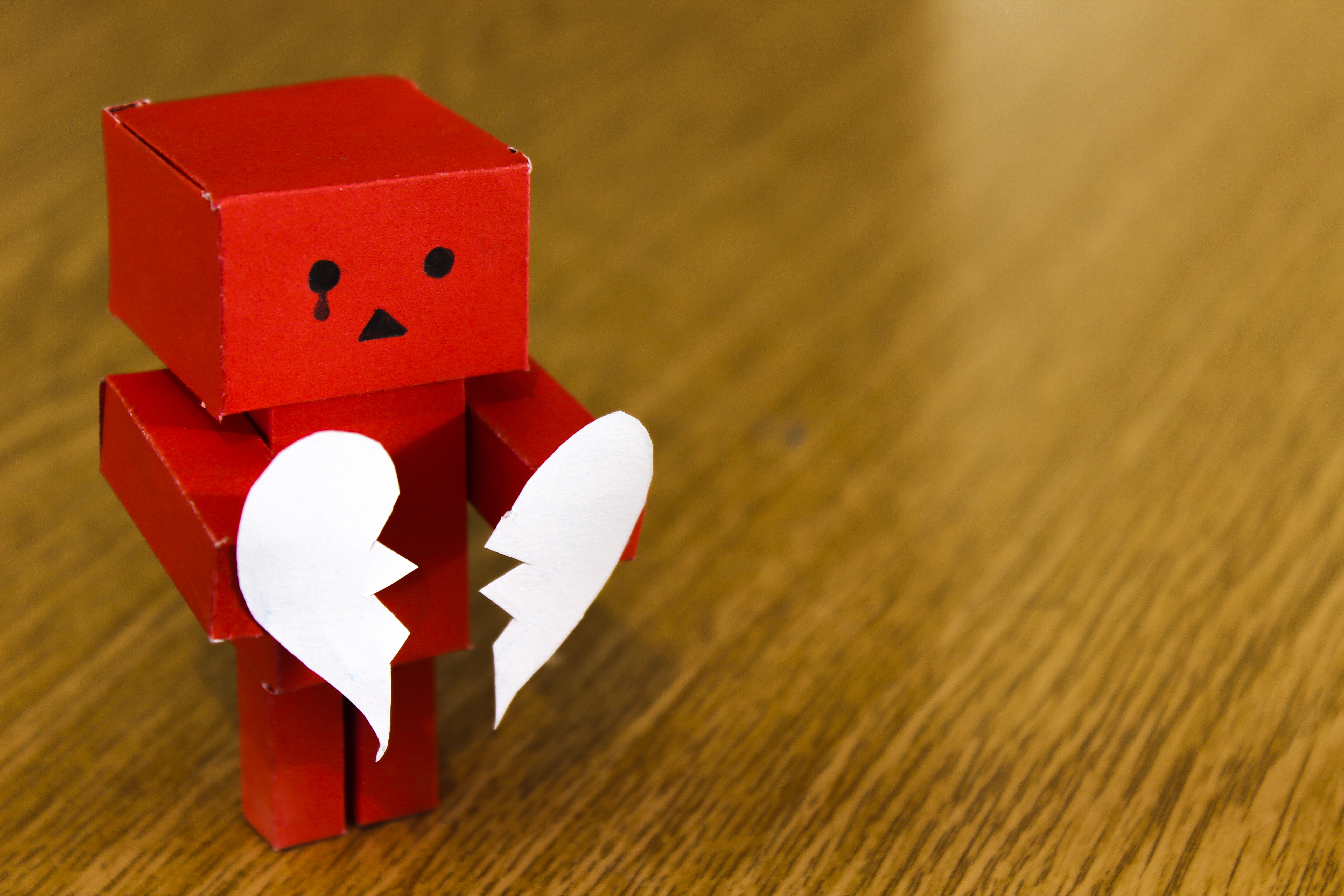 sad, heartbroken, hardwood floor, wood - material, wood, indoors, focus on foreground, cry, still life, copy space, crying, 5K, broken, close-up, red, HD Wallpaper