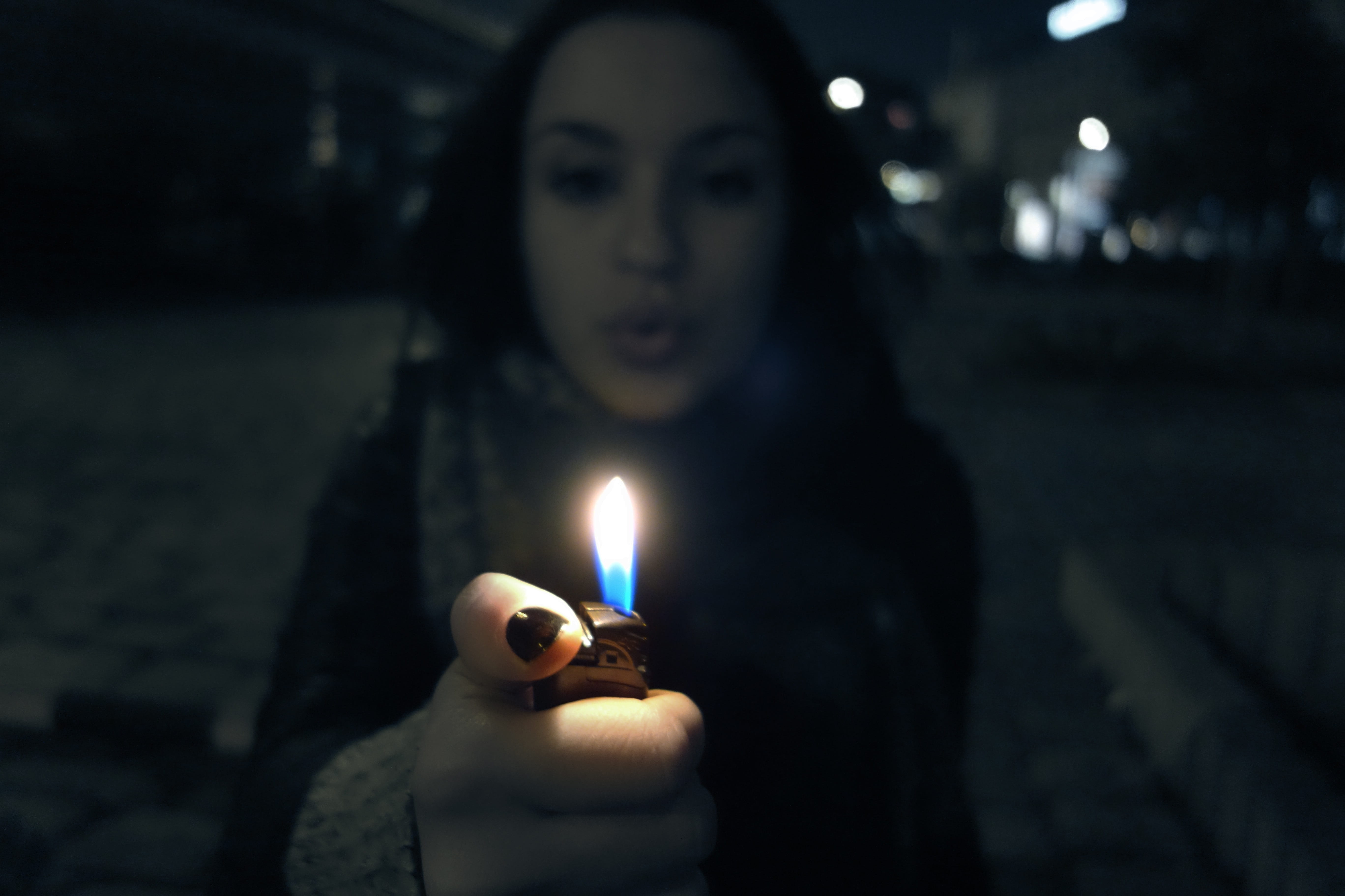 illuminated, dark, flash of light, 5K, young adult, woman, teenager, fire, human body part, bill, fire - Natural Phenomenon, emotion, women, one Person, HD Wallpaper