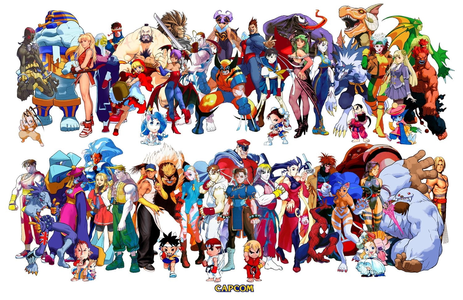 rogue, cammy, games, ryu, chun, wolverine, ibuki, video, gambit, Venom, art, fighter, spiderman, hd, street, akuma, capcom, 720P, Video Games, HD Wallpaper