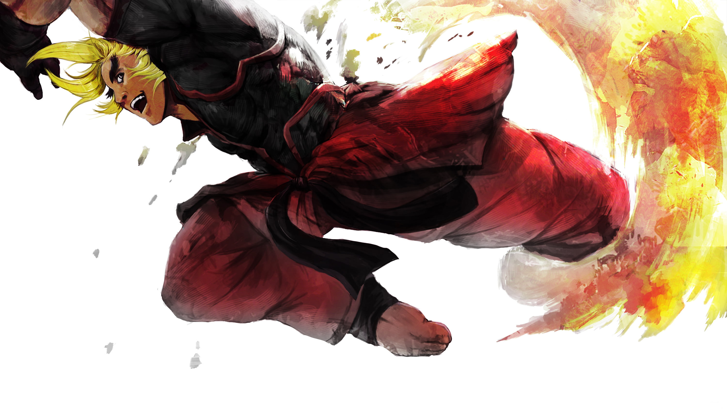 blonde, capcom, ken masters, street fighter, art, fighter, guy, 2K, HD Wallpaper