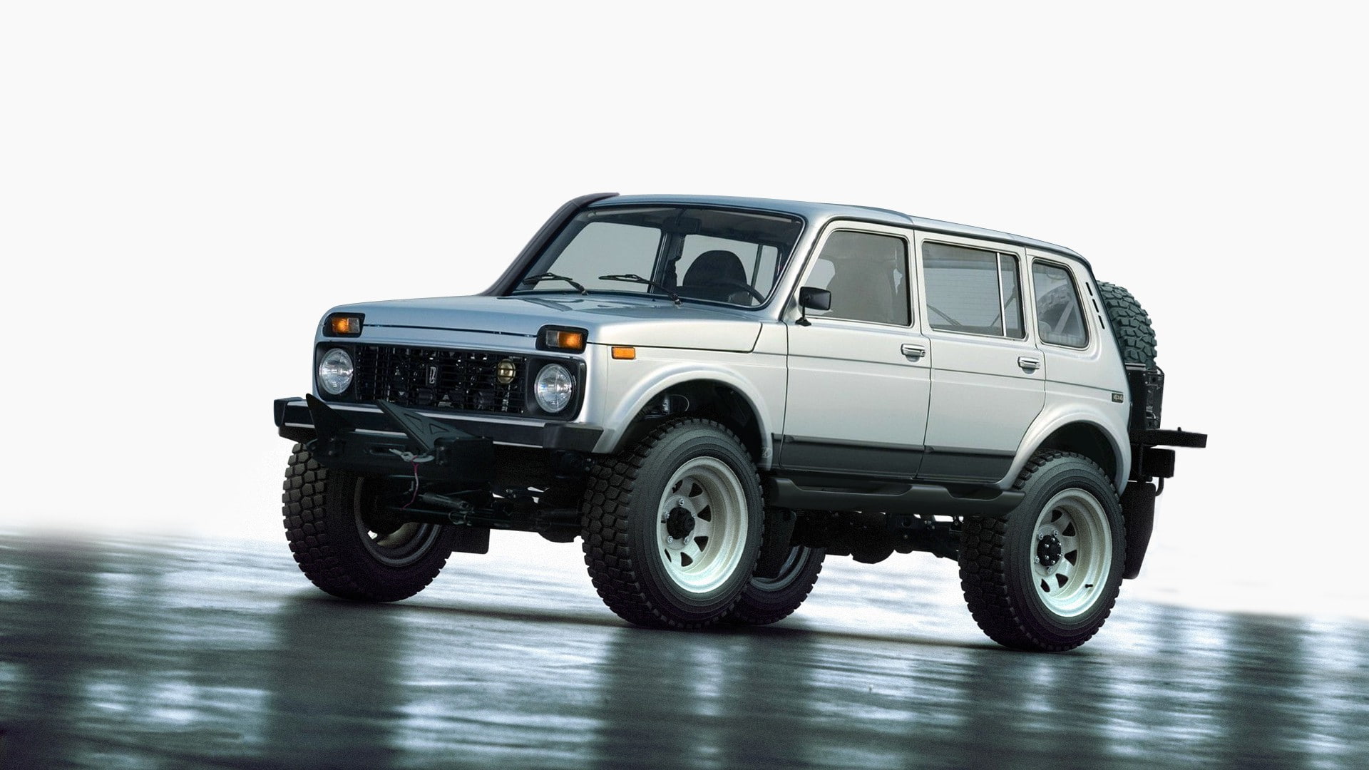 1080P, silver, tuning, Niva, Lada, VAZ 21214, prepared, suv, HD Wallpaper