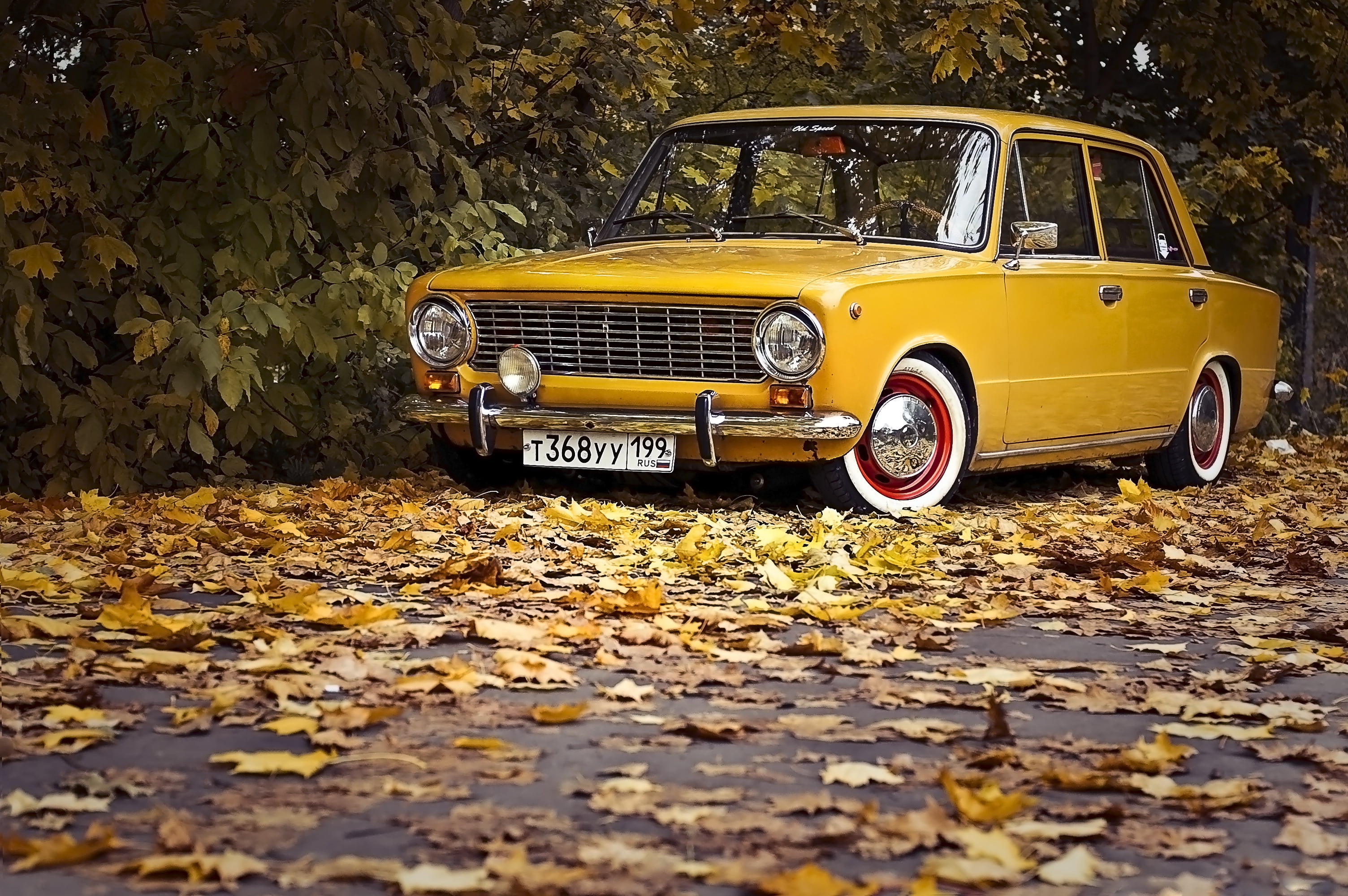 outdoors, retro, tree, old, style, shiny, vintage Car, car, transportation, day, 2101, Lada, road, retro Styled, chrome, old-fashioned, obsolete, HD Wallpaper