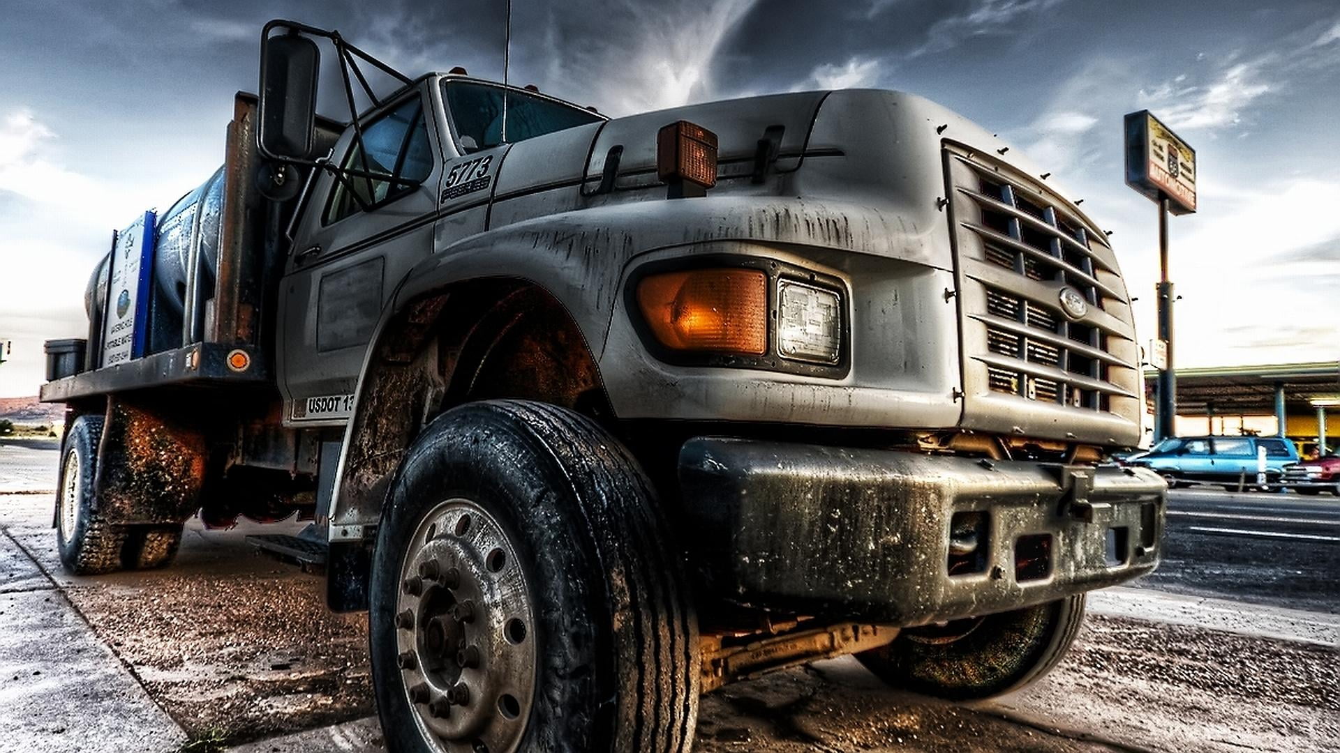 1080P, digital art, digital, mode of transportation, commercial land vehicle, transportation, day, damaged, gray, abandoned, vehicle, car, outdoors, HD Wallpaper