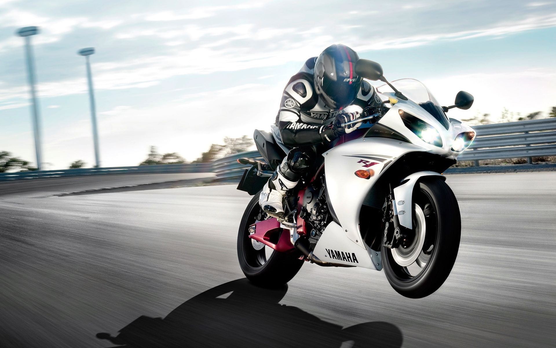 black, motorcycle, white, r, yamaha, motorcycles, concept, 1080P, sports, HD Wallpaper