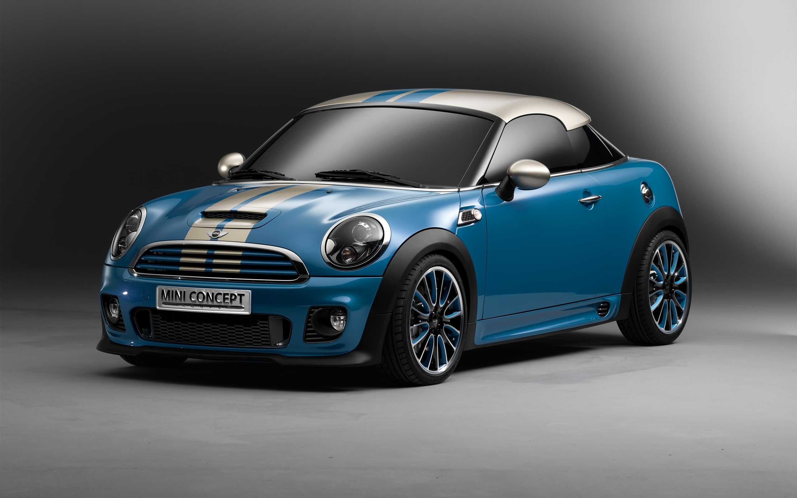 Concept, Blue, Coupe, MINI, cooper, sports, Car, white, 2K, HD Wallpaper