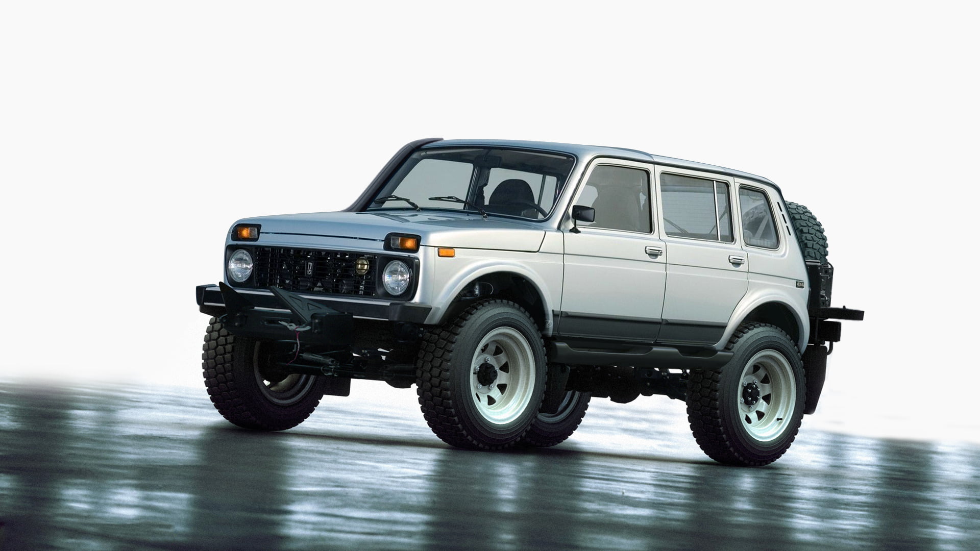 pick-up Truck, wheel, black Color, 1080P, off, VAZ 21214, mode of transportation, indoors, silver, city, tuning, toy, car Transporter, nature, 4wd, mode of Transport, HD Wallpaper