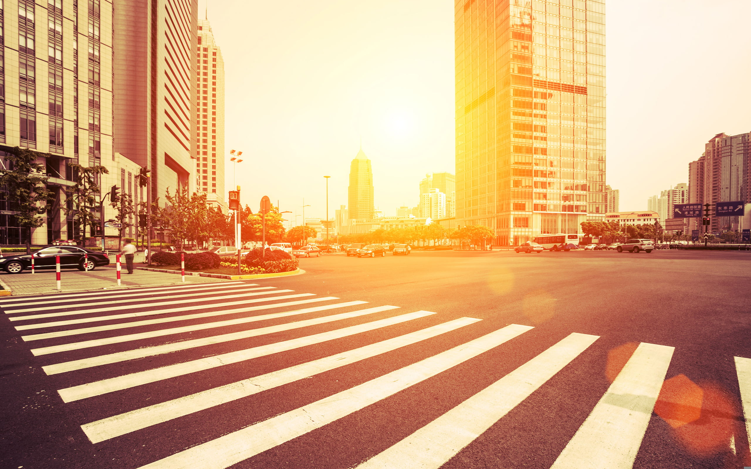 pedestrian, home, America, tall - high, the sun, machine, office building exterior, nature, signs, USA, auto, modern, car, built Structure, road marking, HD Wallpaper