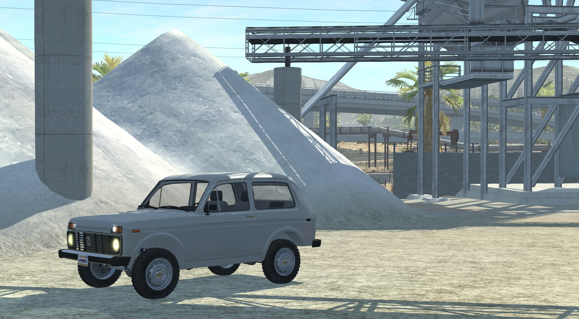 sky, mode of transportation, road, connection, day, nature, outdoors, car, vehicle, architecture, land vehicle, sunlight, built structure, offroad, BeamNG, HD Wallpaper