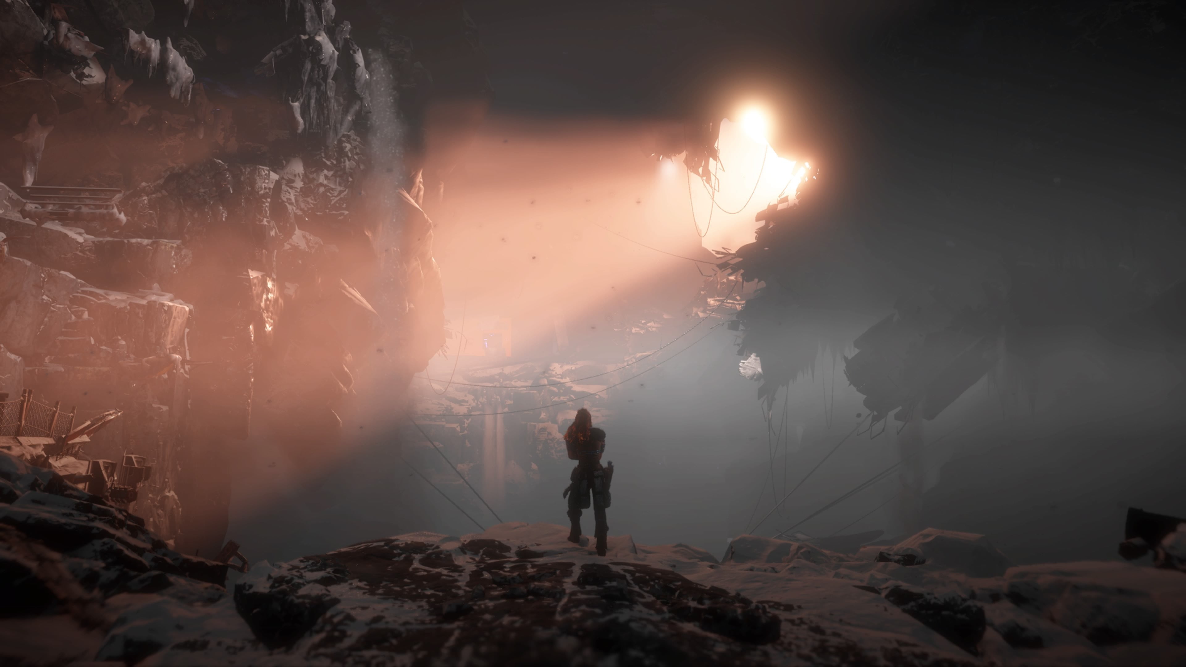 real people, activity, PlayStation 4, science fiction, tranquility, nature, lifestyles, 4K, video games, land, one person, night, tree, cave, near, unrecognizable person, HD Wallpaper