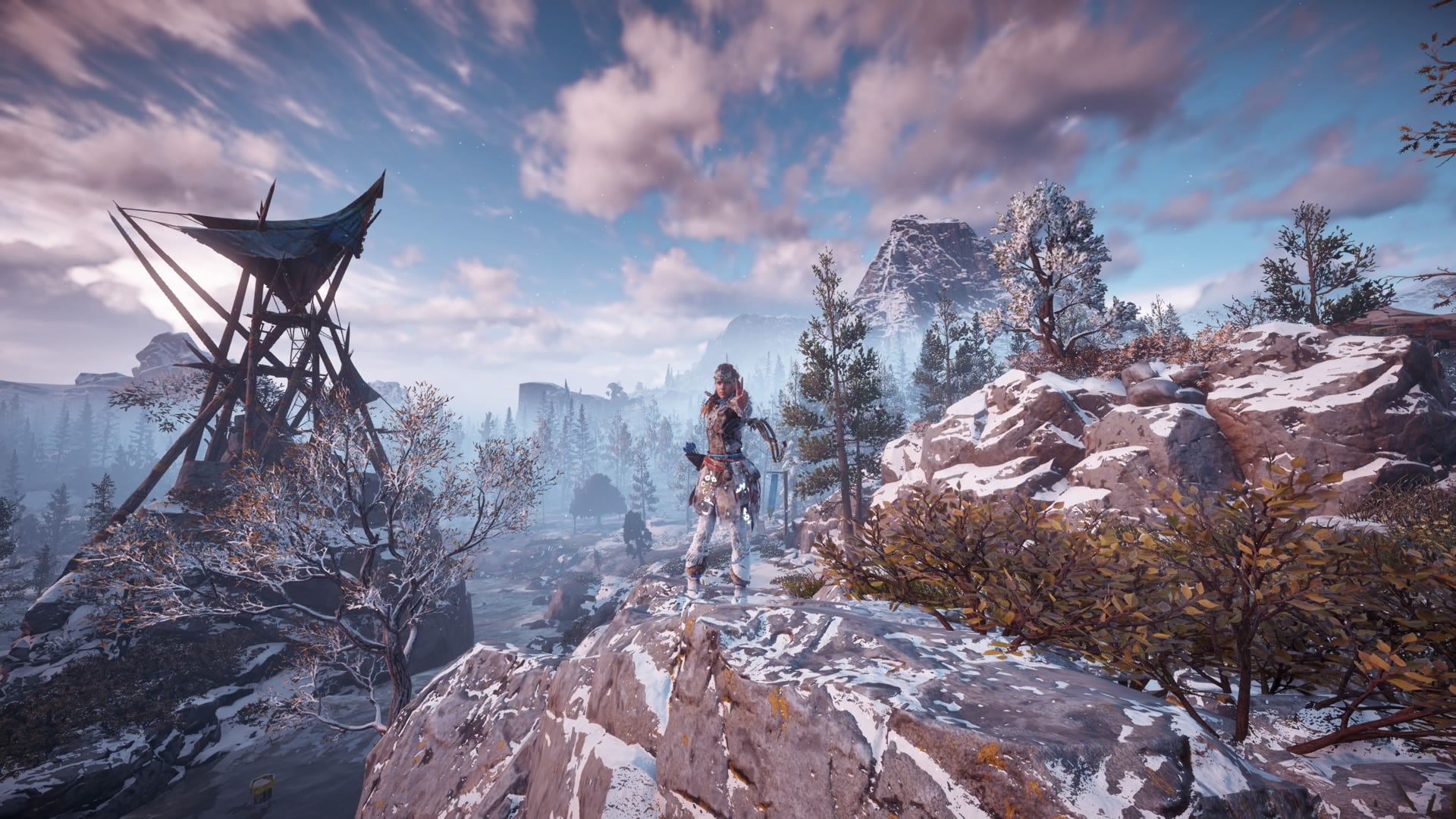 mountain, plant, snowcapped mountain, rock, nature, Aloy (Horizon: Zero Dawn), leisure activity, warm clothing, outdoors, beauty in nature, scenics - nature, HD Wallpaper