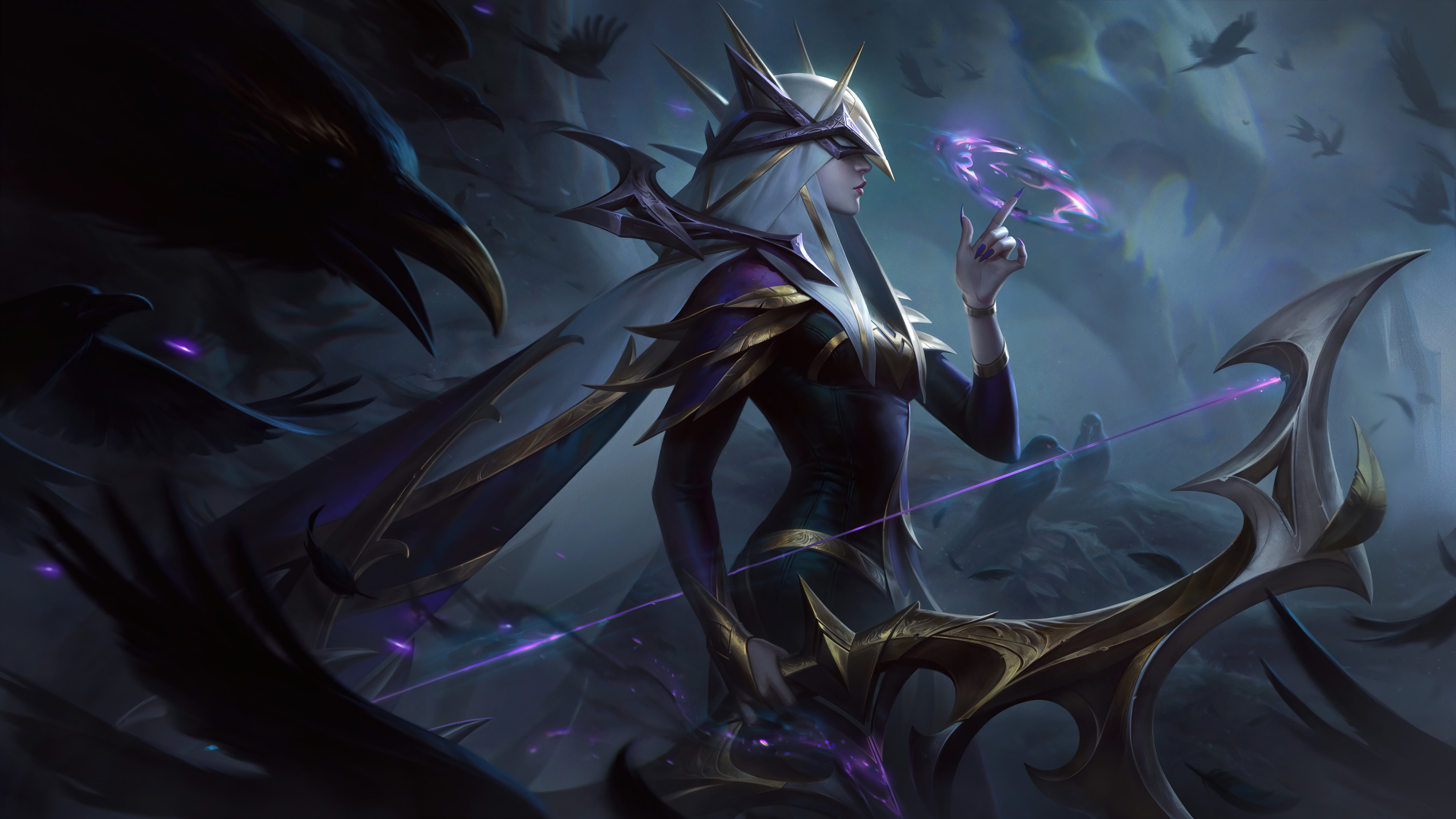 4K, shadow, shooter, forest, ADC, Coven, Riot Games, 8K, Ashe, dark, Ashe (League of Legends), digital art, League of Legends, pixel art, Adcarry, HD Wallpaper