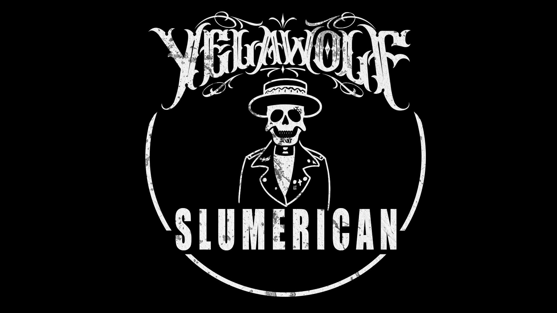 circle, slumerican, High Noon, Yelawolf, Retro style, 1080P, western, black, skull, white, cowboy, HD Wallpaper