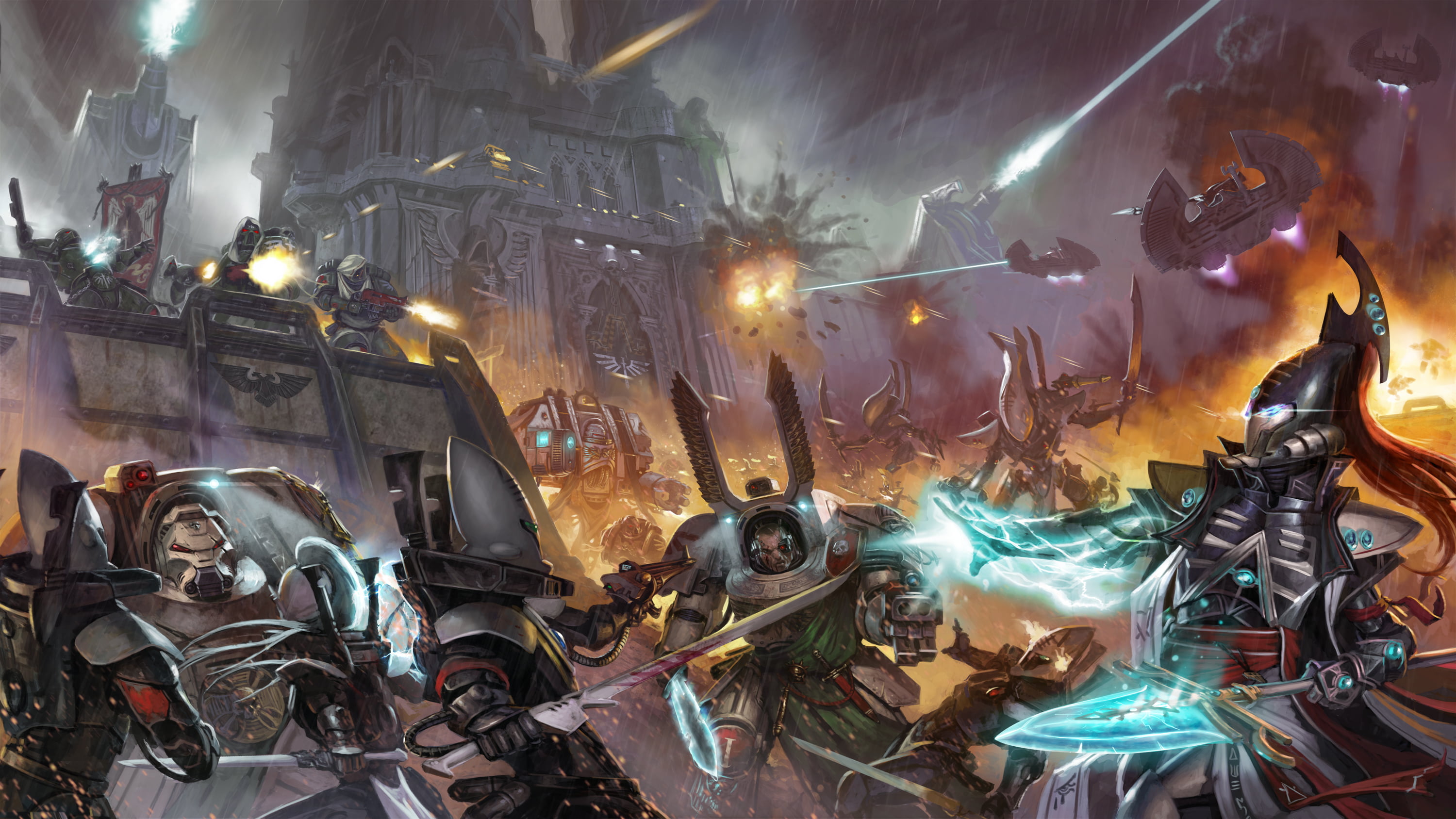 art and craft, no people, human representation, representation, war, lighting equipment, creativity, motor vehicle, mode of transportation, warhammer 40K, HD Wallpaper