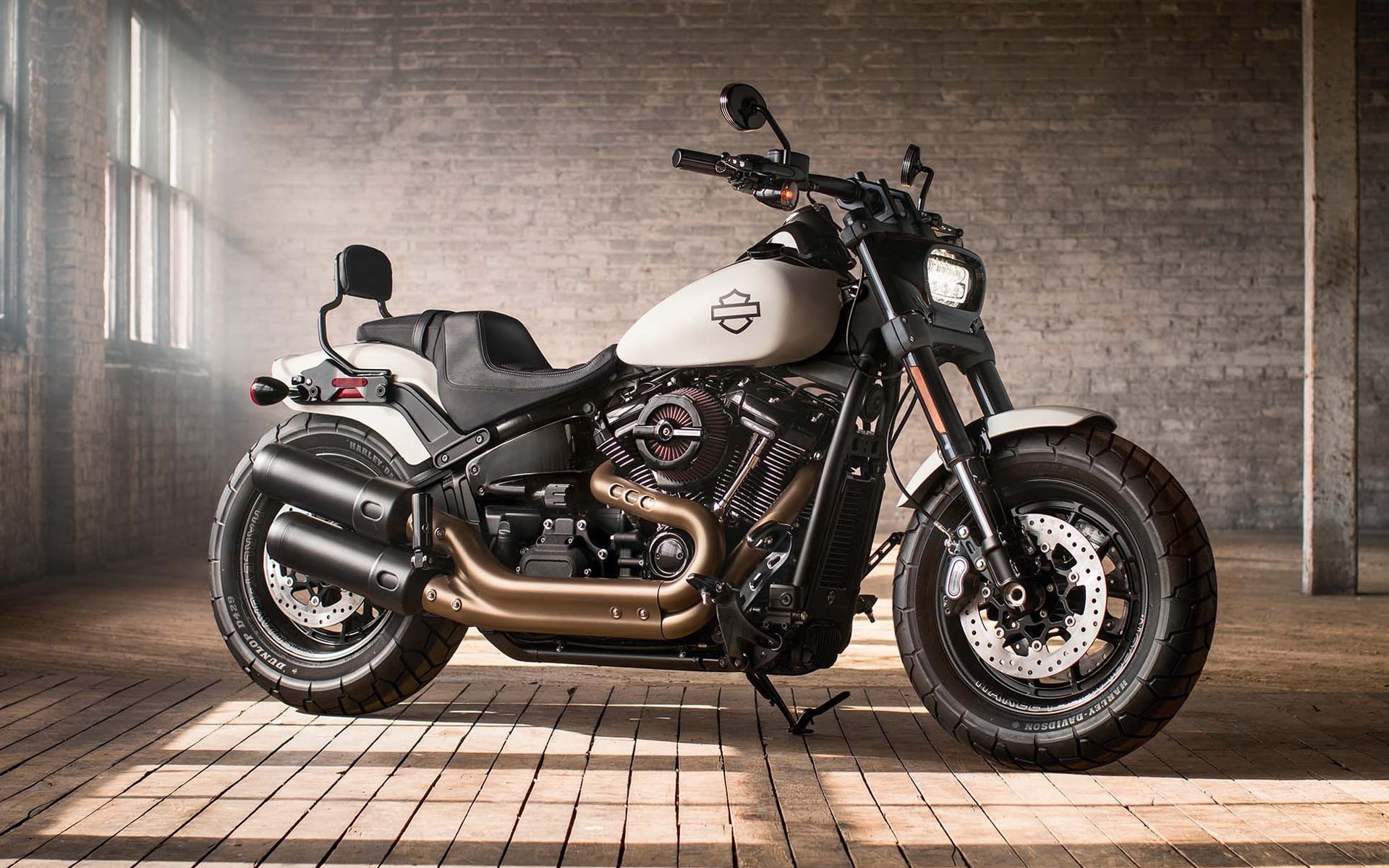 Fat Bob 2018, moto, 1080P, davidson, harley, HD Wallpaper