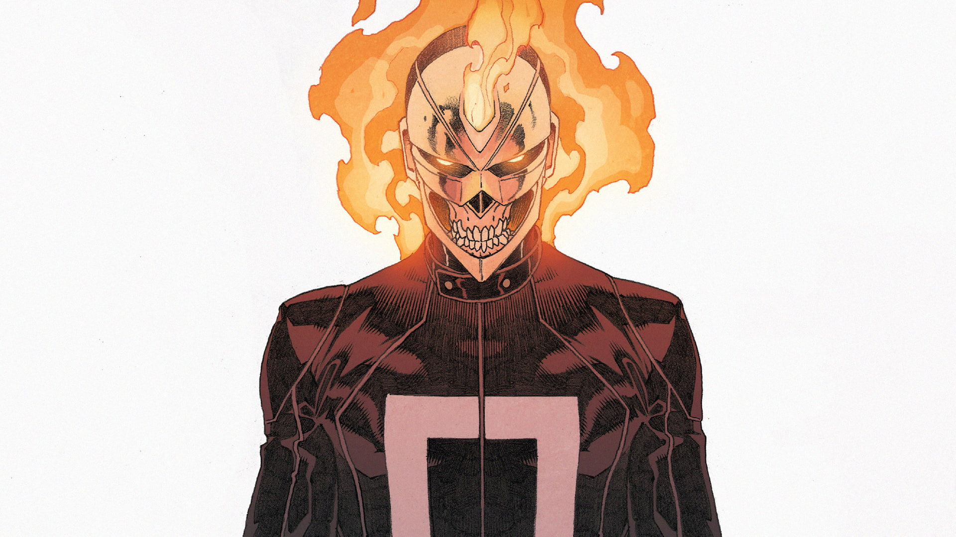 skull, hiding, obscured face, front view, women, unrecognizable person, digital composite, Ghost Rider, comics, studio shot, portrait, white background, HD Wallpaper
