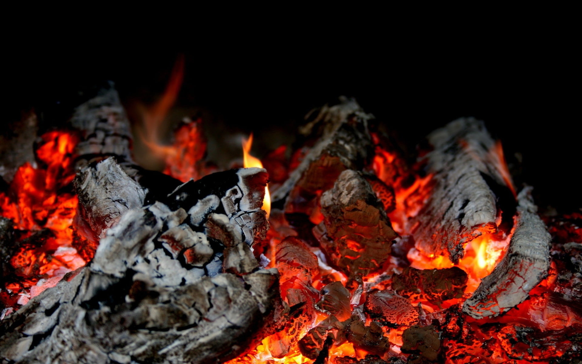 coals, background, 1080P, fire, hot, HD Wallpaper