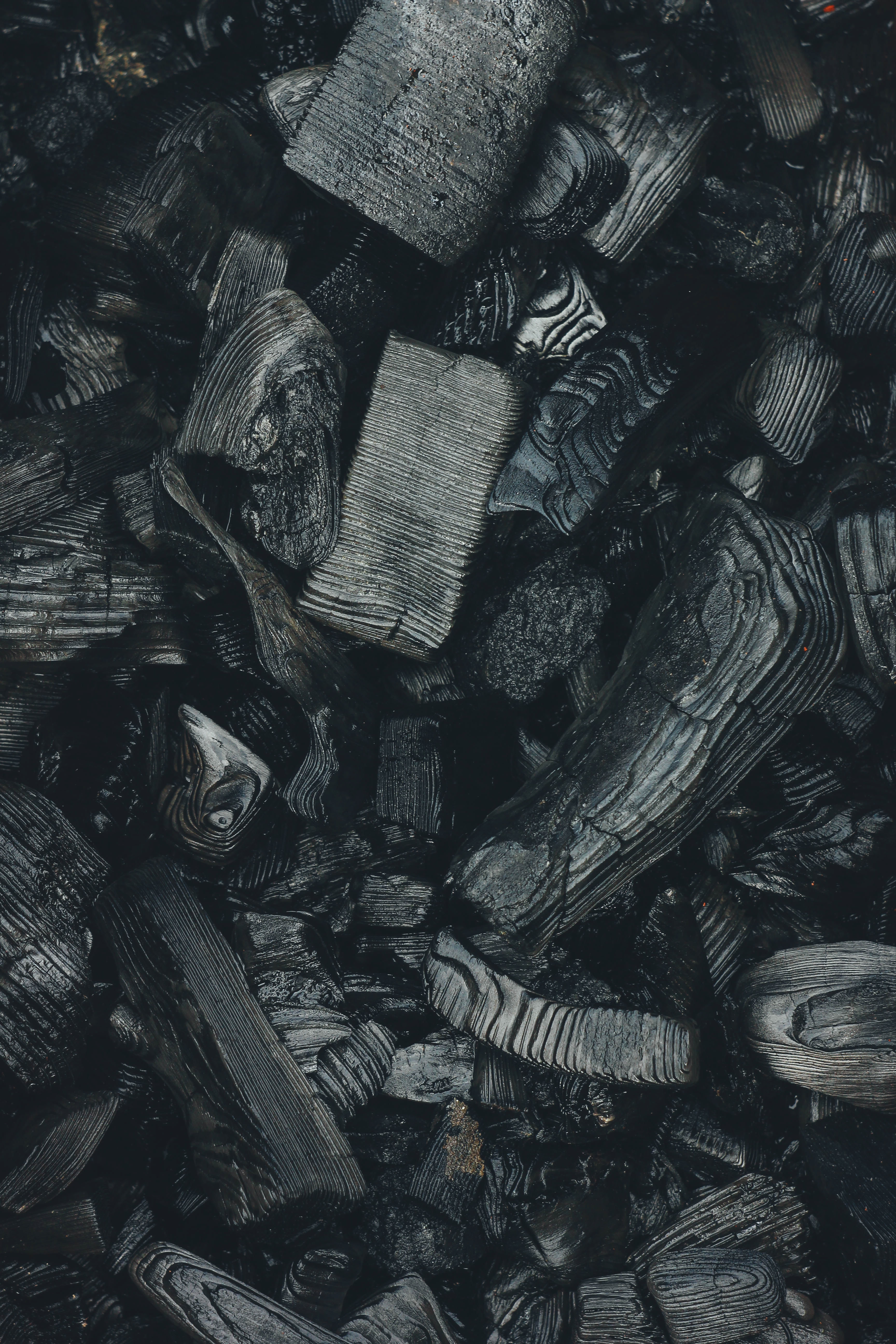 texture, 5K, ash, dark, coals, firewood, Phone HD Wallpaper
