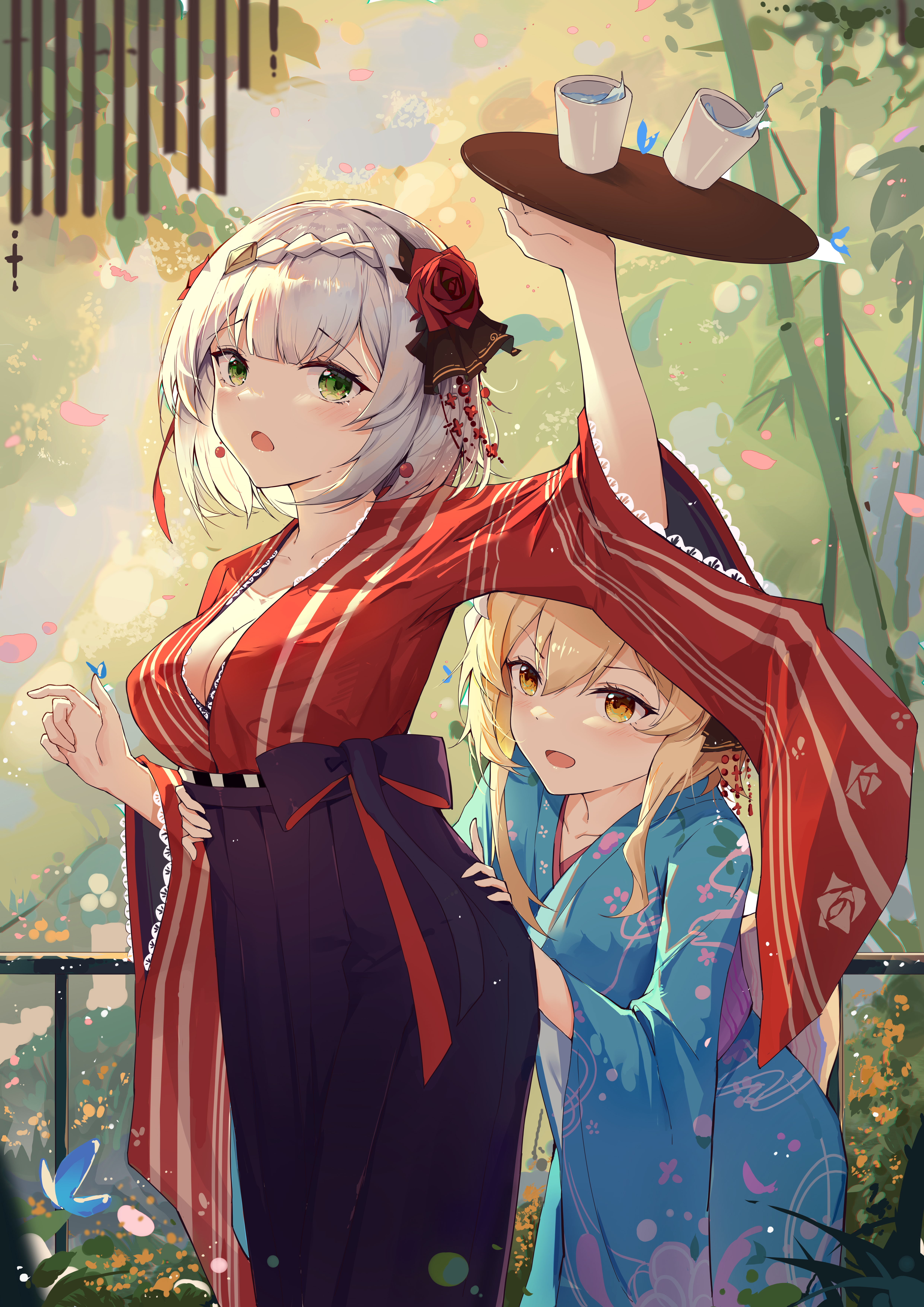 anime girls, Noelle (Genshin Impact), Genshin Impact, 5K, Lumine (Genshin Impact), Phone HD Wallpaper